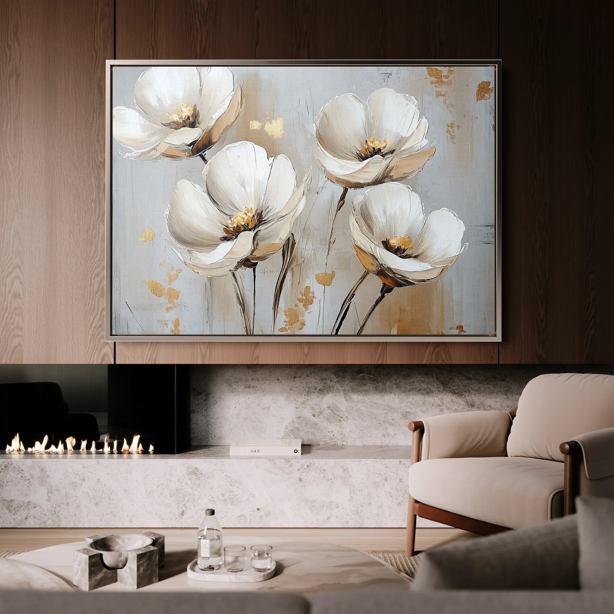 Floral 772 Canvas Art 18" x 24" / 45 x 60 cm / Black