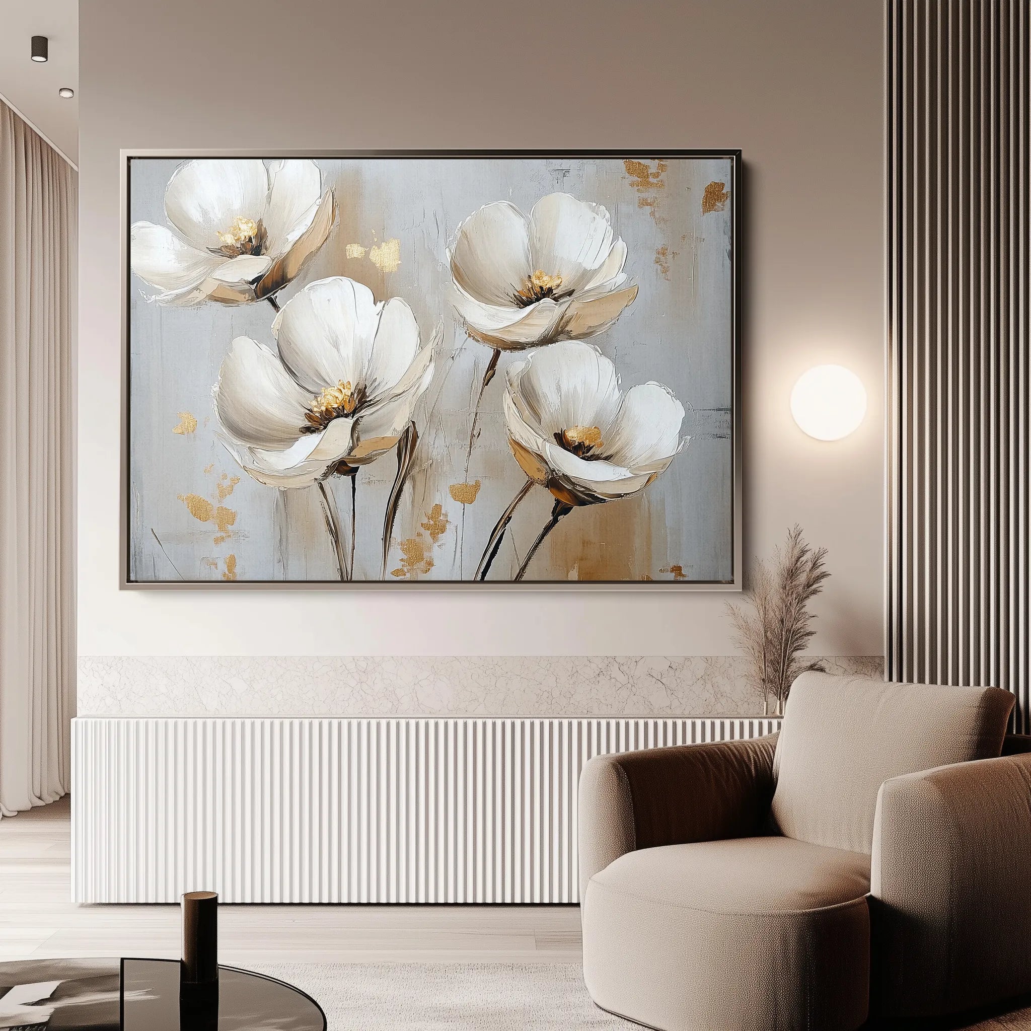 Floral 772 Canvas Art 18" x 24" / 45 x 60 cm / Black