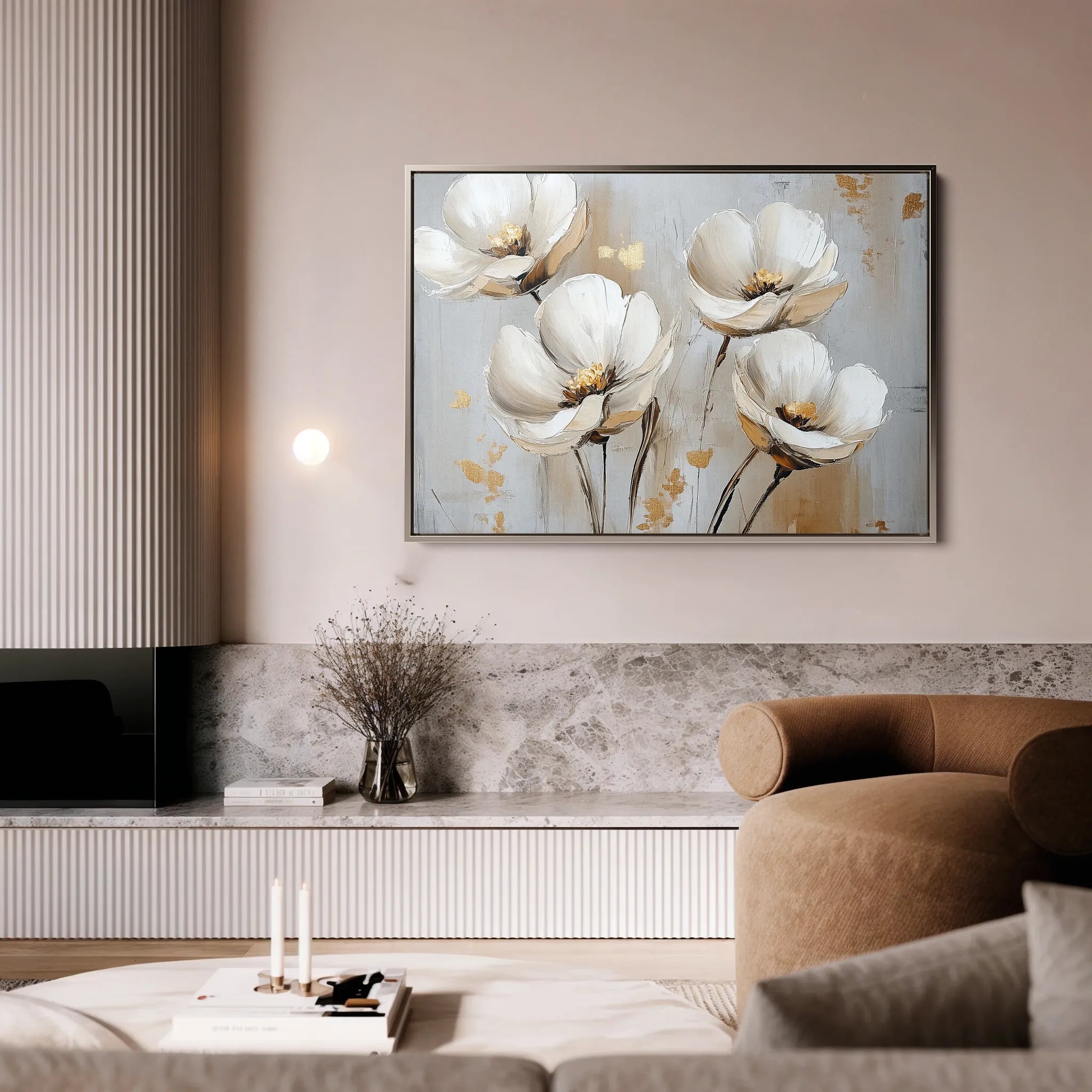Floral 772 Canvas Art 18" x 24" / 45 x 60 cm / Black