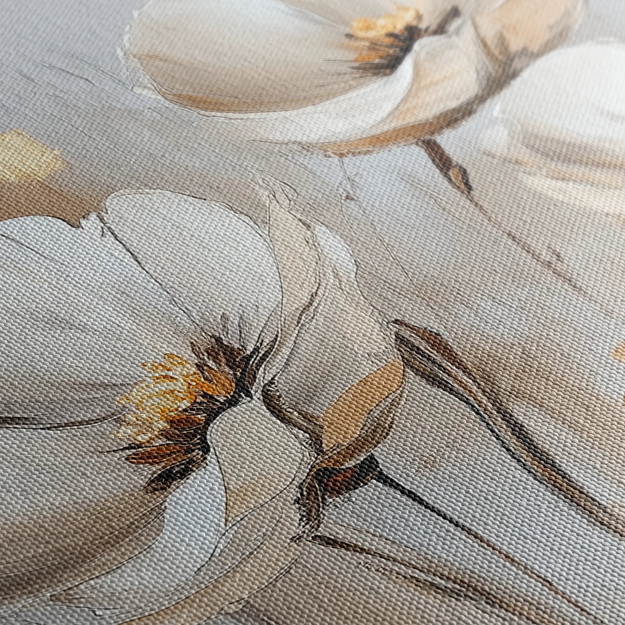 Floral 772 Canvas Art 18" x 24" / 45 x 60 cm / Black