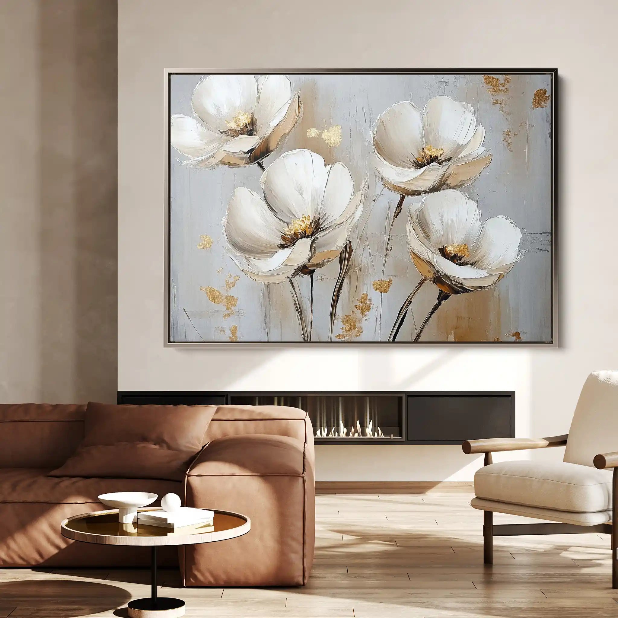 Floral 772 Canvas Art 60 x 40 cm / Black