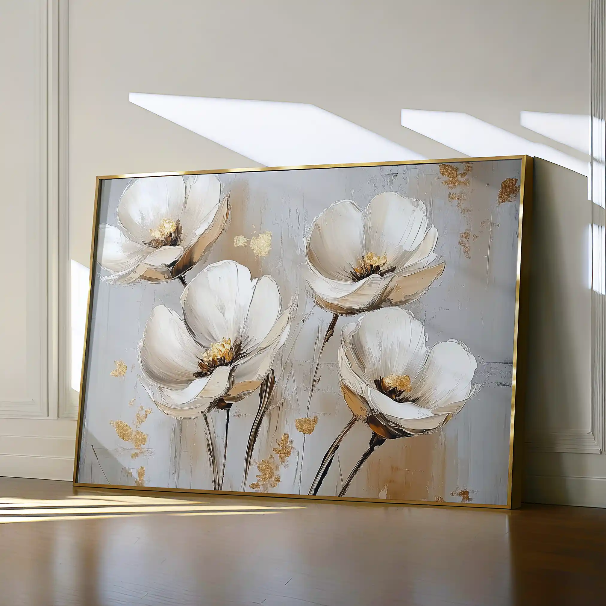 Floral 772 Canvas Art 60 x 40 cm / Black