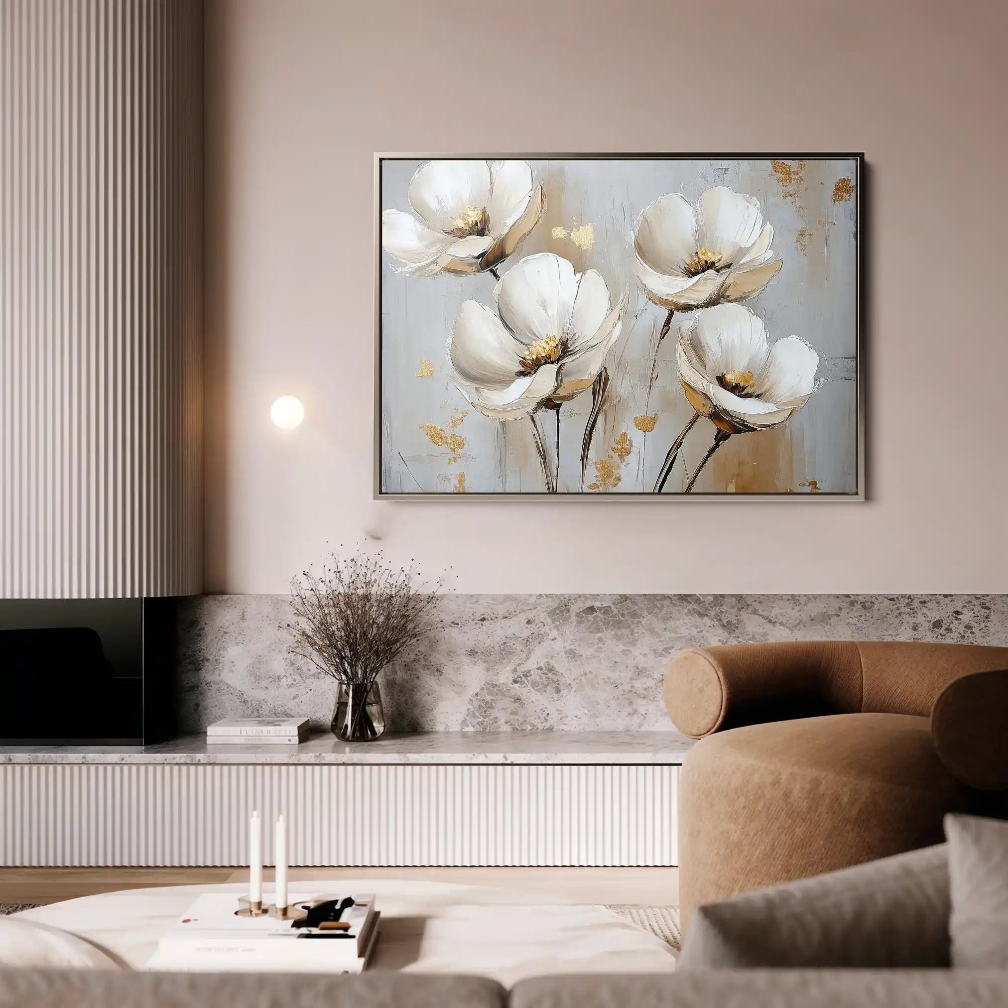 Floral 772 Canvas Art 60 x 40 cm / Black