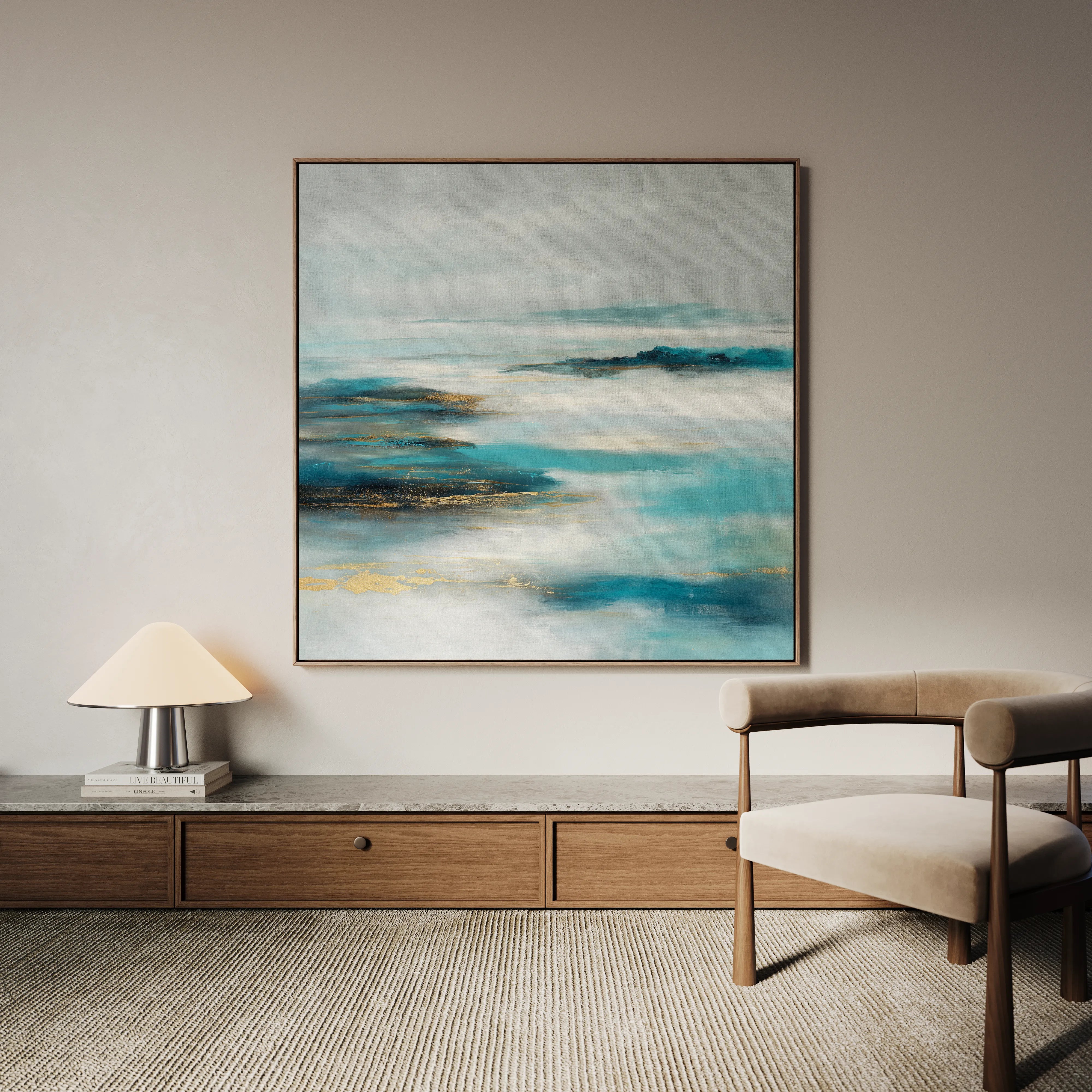 Abstract 773 Canvas Art 16" x 16" / 40 x 40 cm / Black