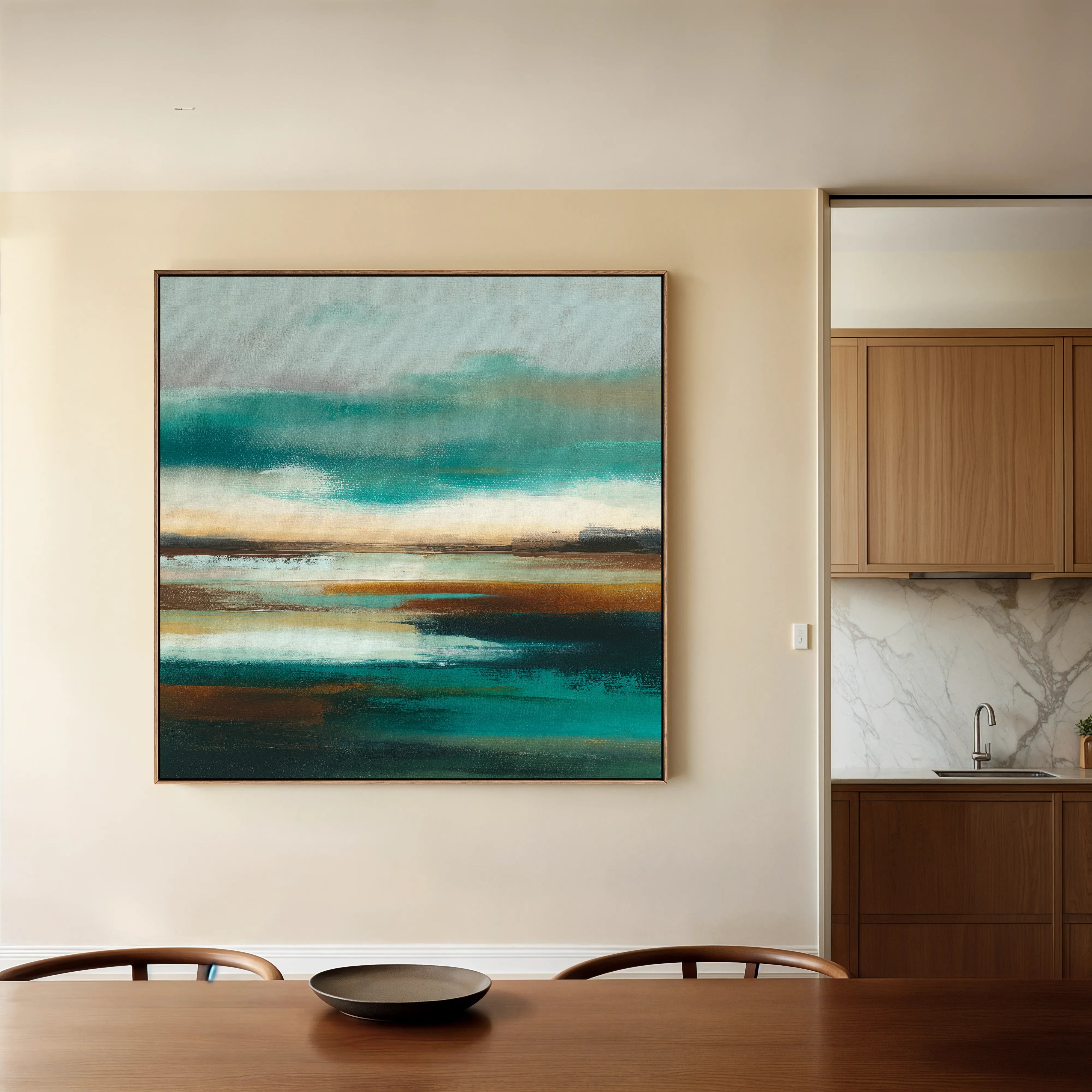 Abstract 774 Canvas Art 16" x 16" / 40 x 40 cm / Black
