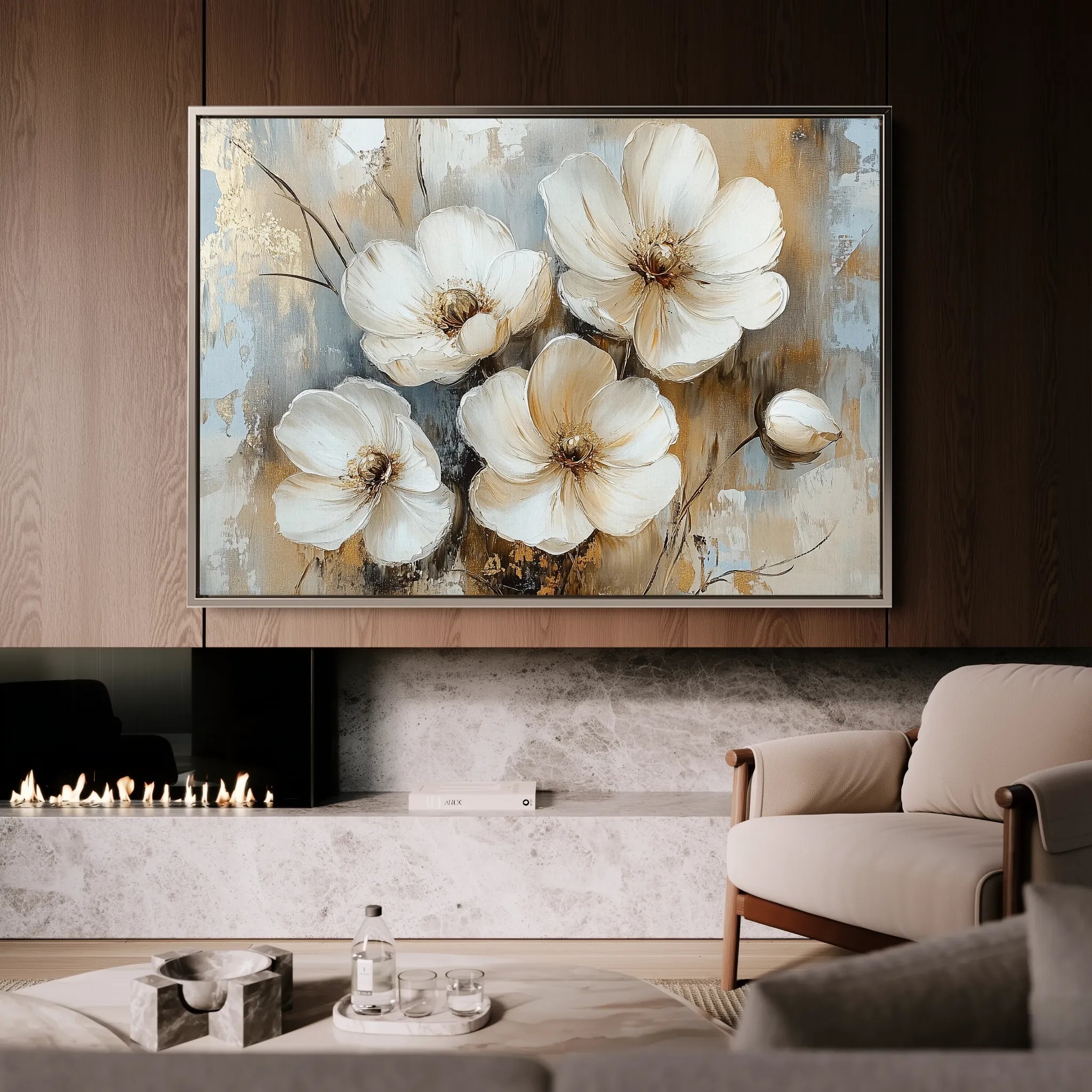 Floral 774 Canvas Art 18" x 24" / 45 x 60 cm / Black