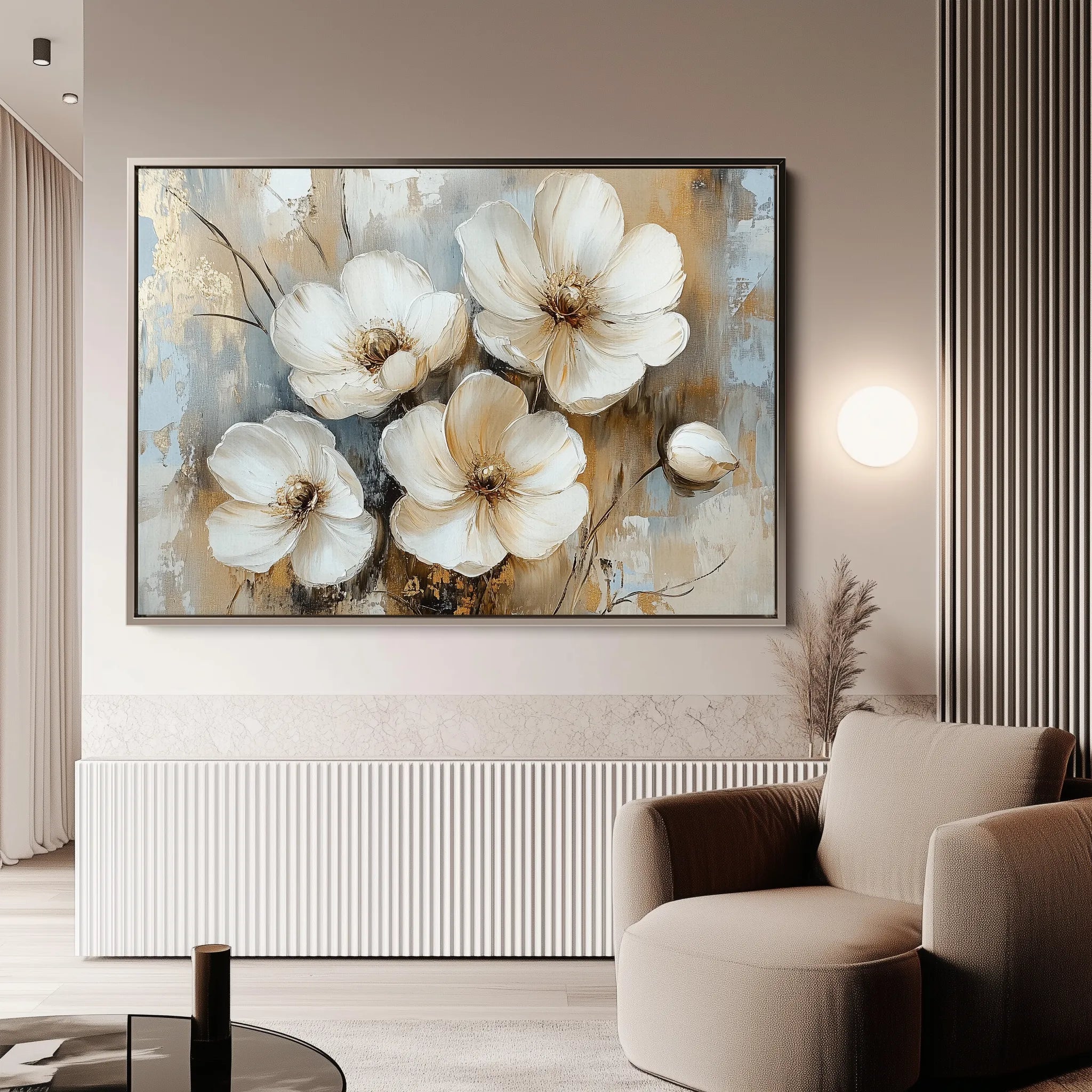 Floral 774 Canvas Art 18" x 24" / 45 x 60 cm / Black