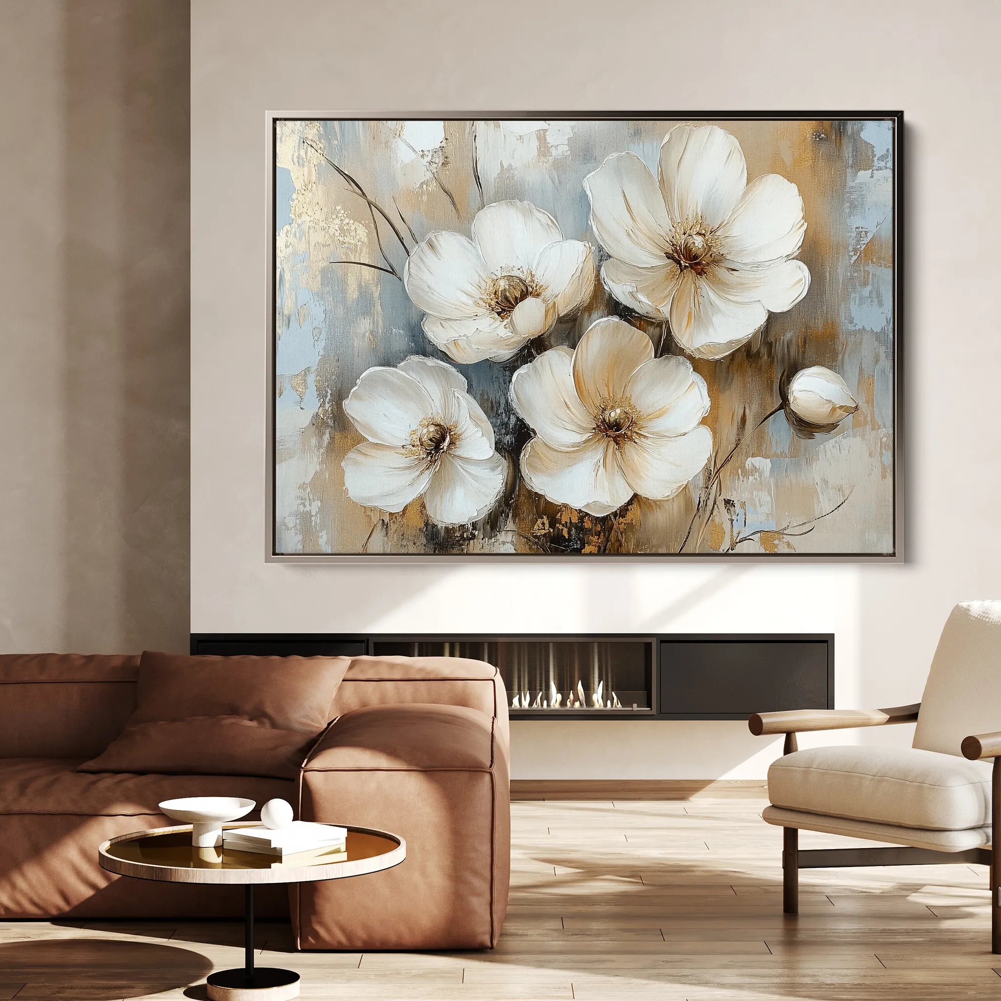 Floral 774 Canvas Art 18" x 24" / 45 x 60 cm / Black