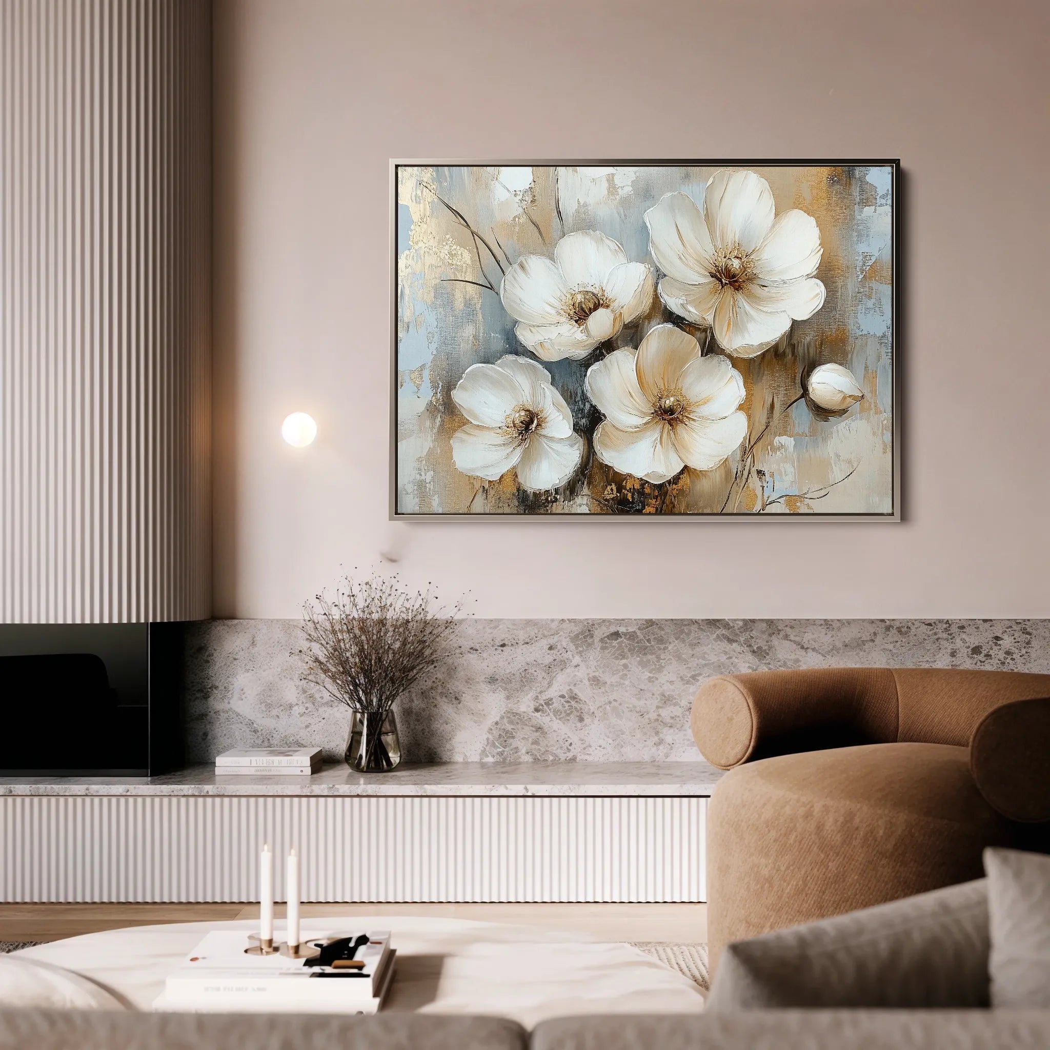 Floral 774 Canvas Art 18" x 24" / 45 x 60 cm / Black