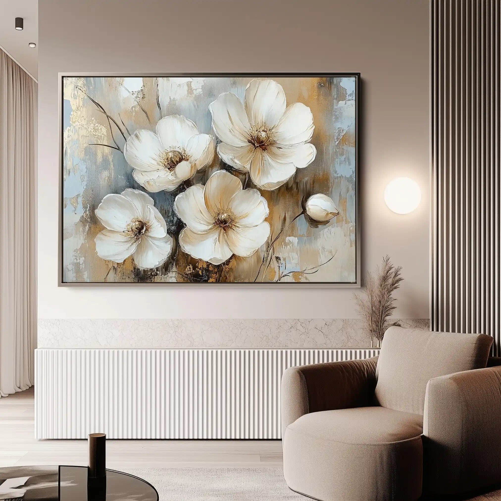 Floral 774 Canvas Art 60 x 40 cm / Black