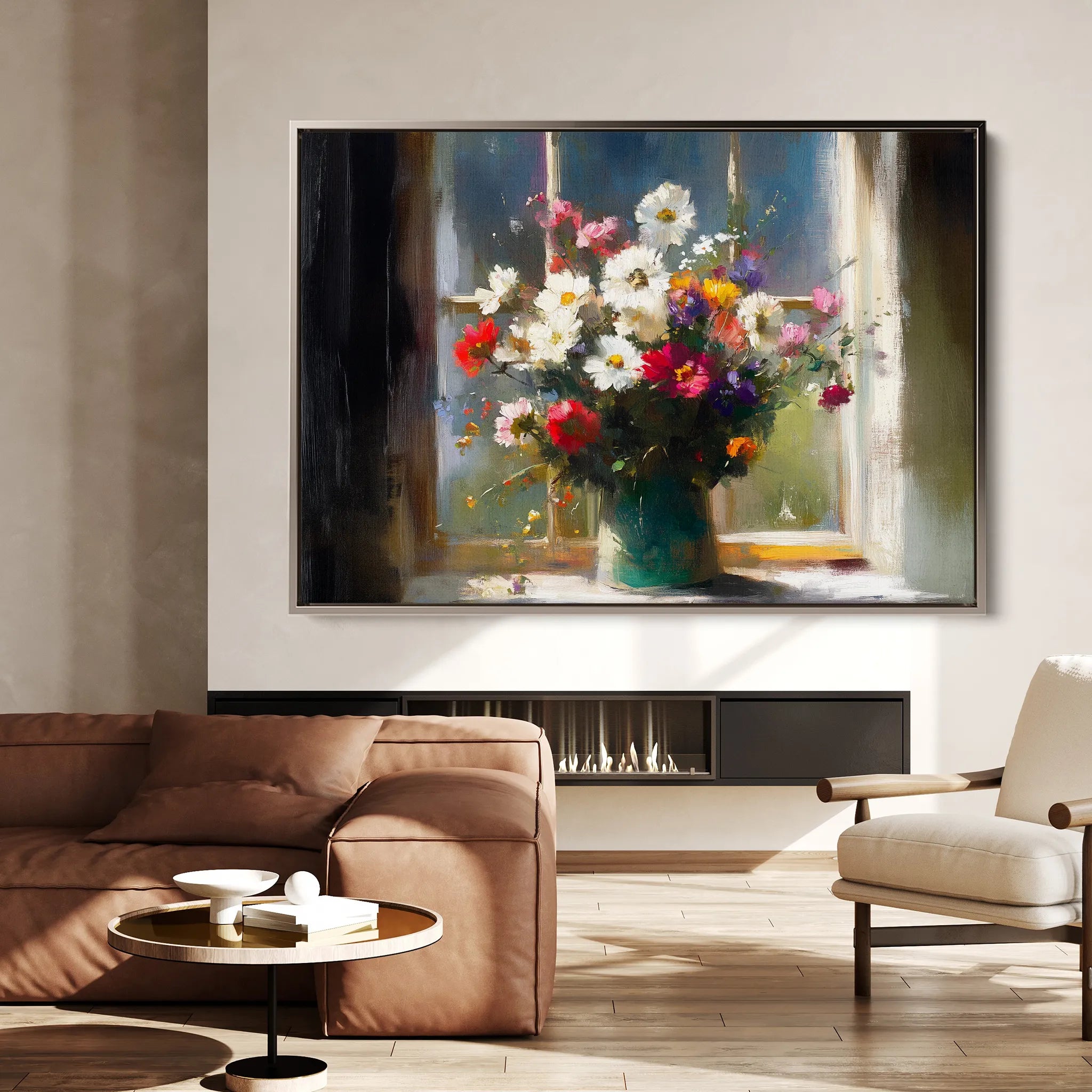 Floral 775 Canvas Art 18" x 24" / 45 x 60 cm / Black