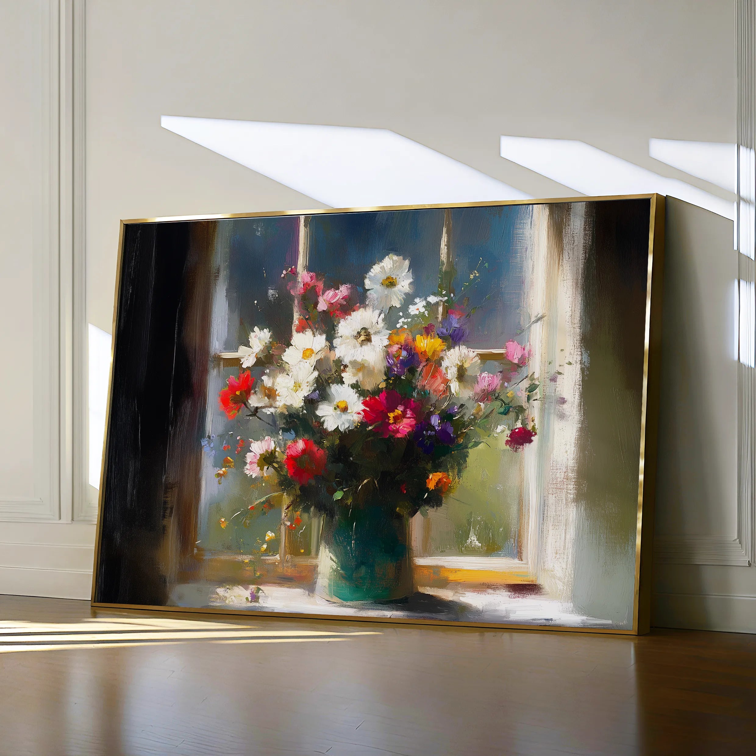 Floral 775 Canvas Art 18" x 24" / 45 x 60 cm / Black