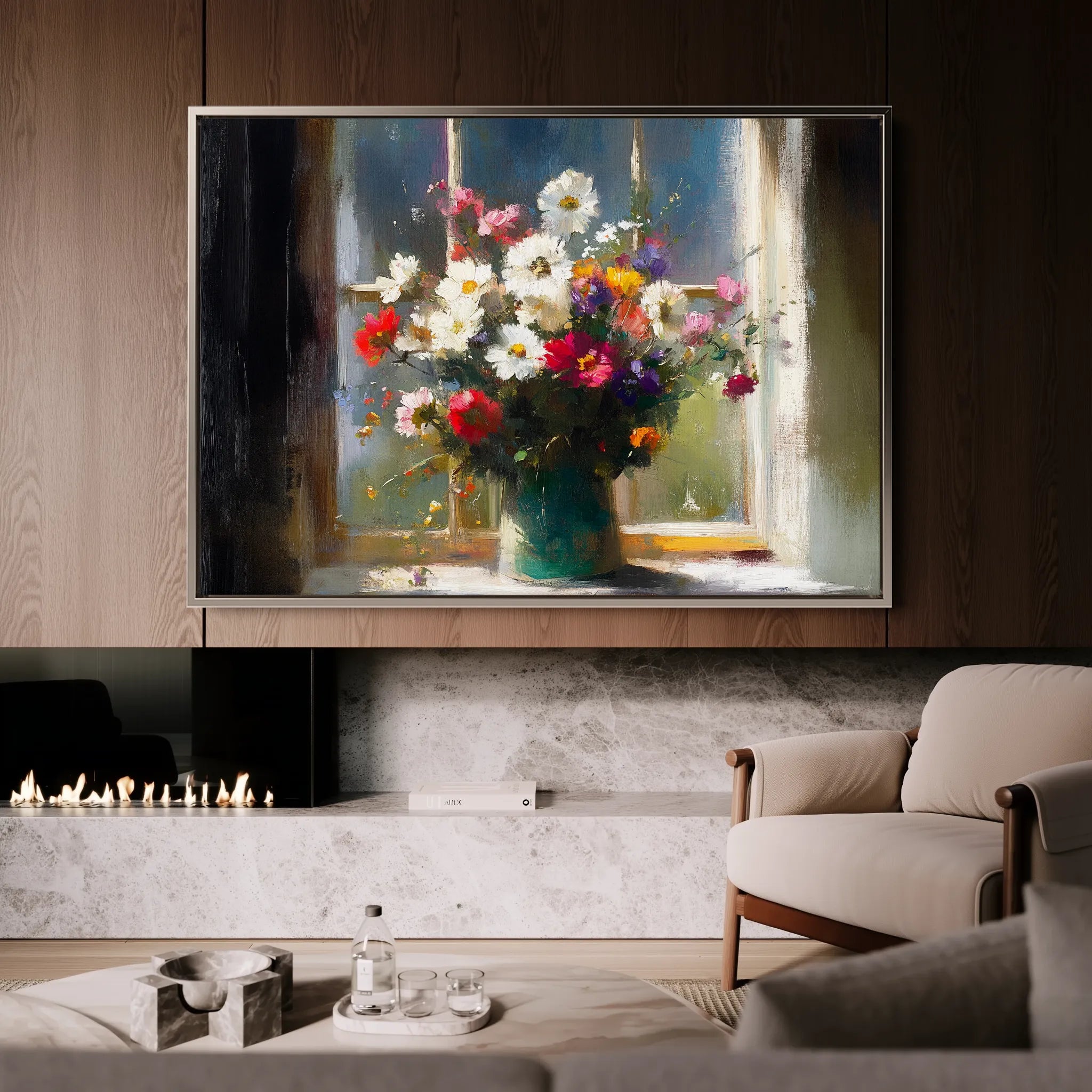 Floral 775 Canvas Art 18" x 24" / 45 x 60 cm / Black