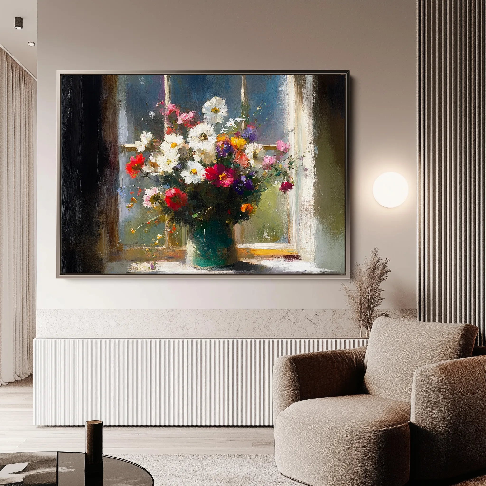 Floral 775 Canvas Art 18" x 24" / 45 x 60 cm / Black