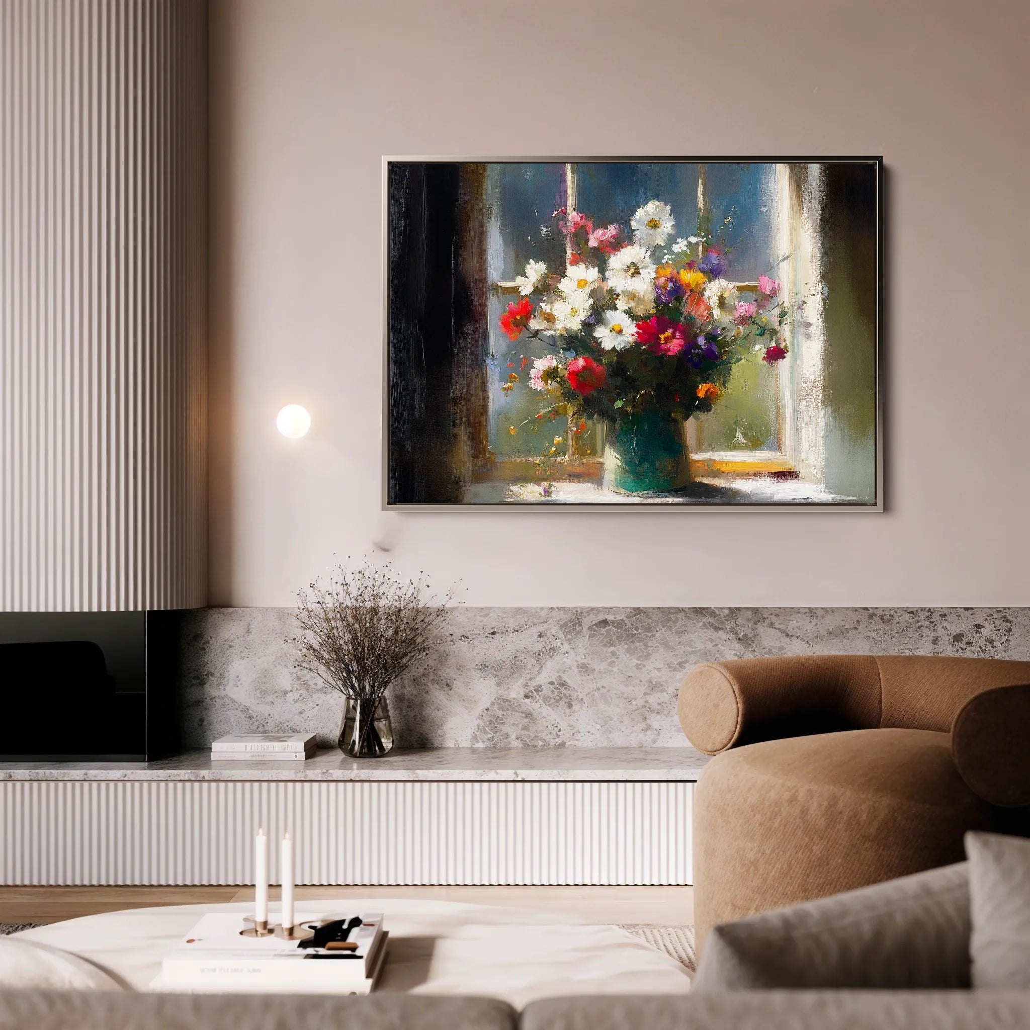 Floral 775 Canvas Art 18" x 24" / 45 x 60 cm / Black