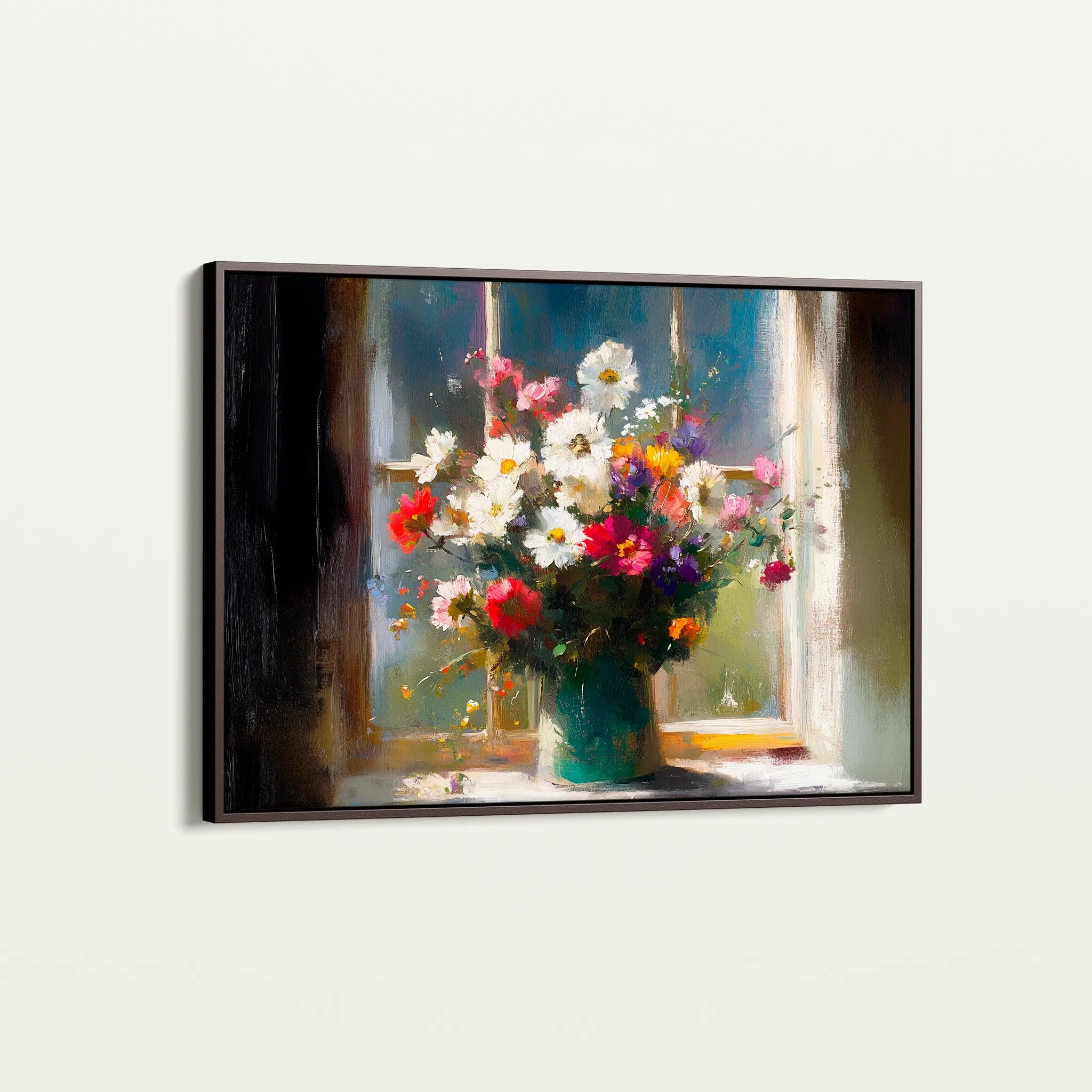 Floral 775 Canvas Art 18" x 24" / 45 x 60 cm / Black