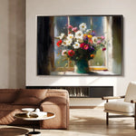 Floral 775 Canvas Art 60 x 40 cm / Black
