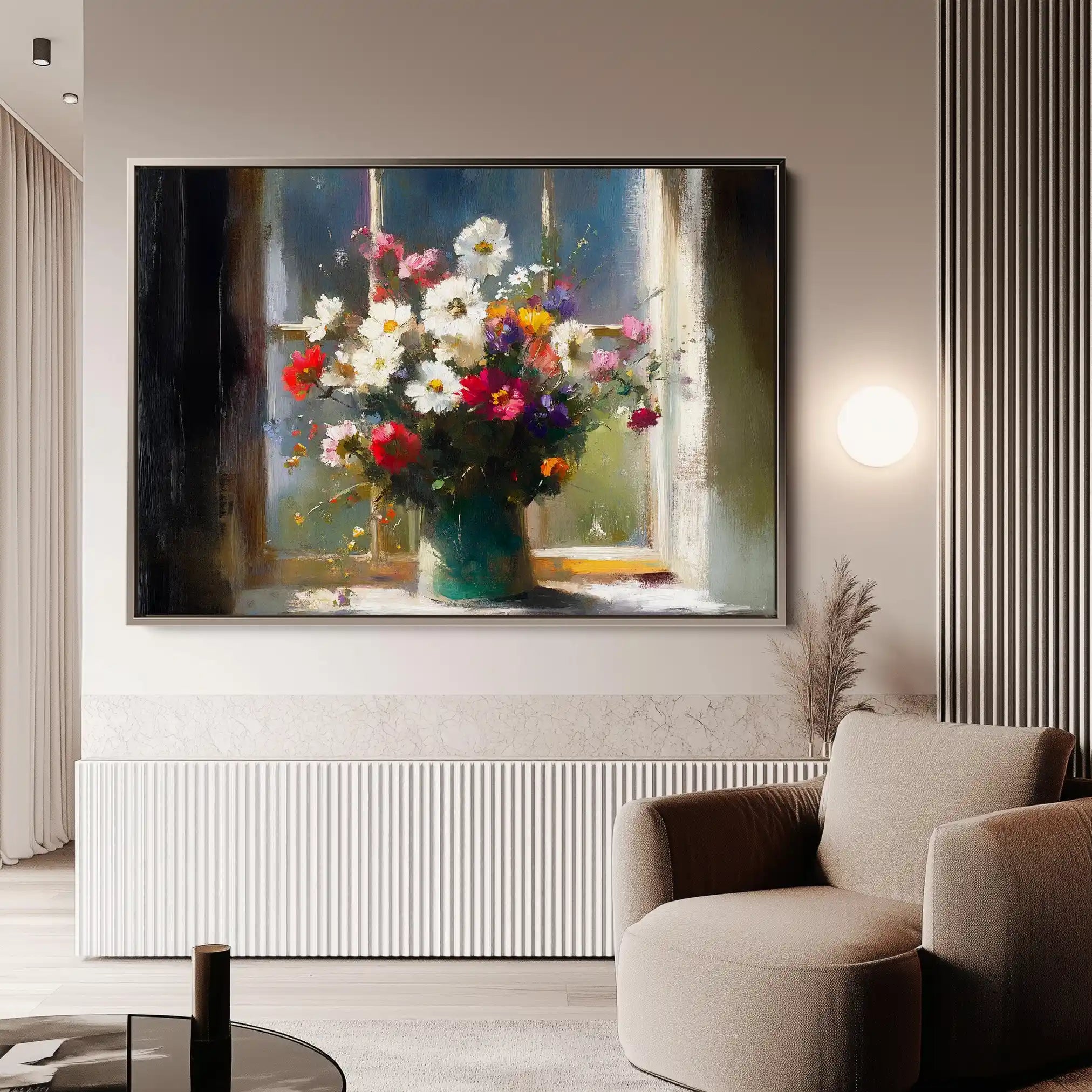 Floral 775 Canvas Art 60 x 40 cm / Black