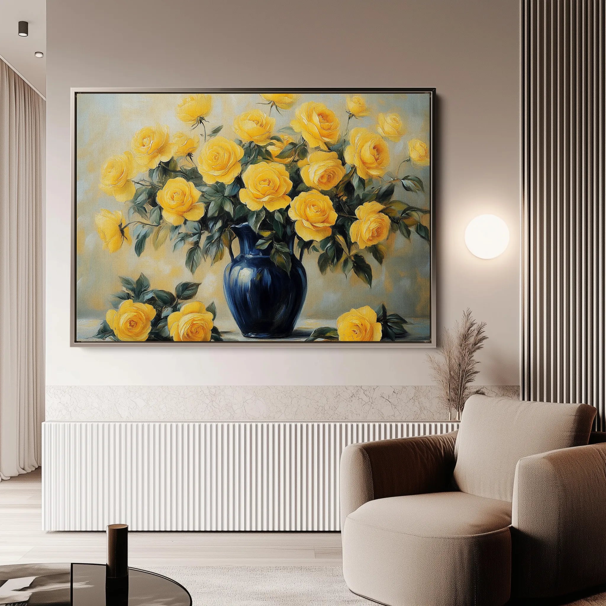 Floral 776 Canvas Art 18" x 24" / 45 x 60 cm / Black