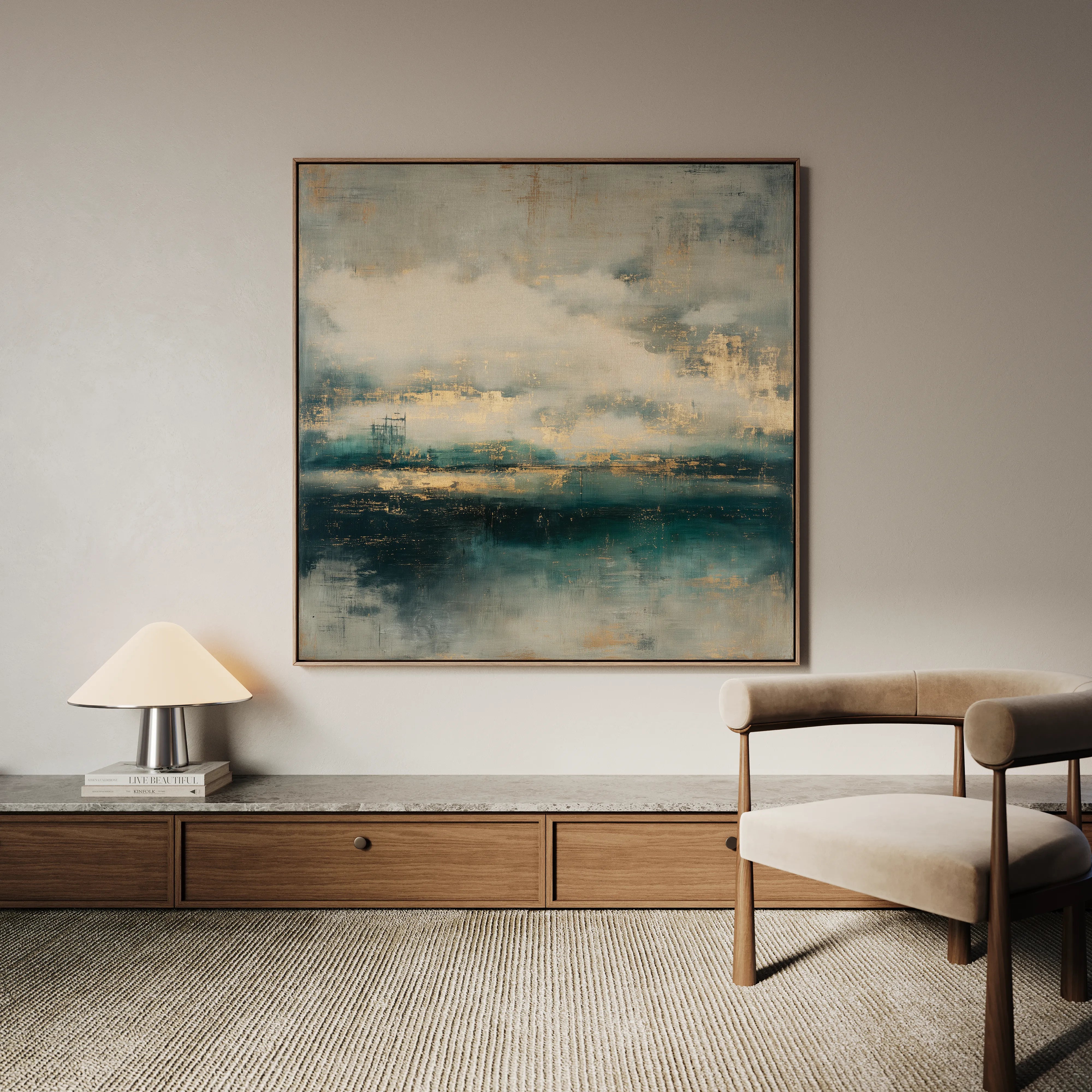 Abstract 778 Canvas Art 16" x 16" / 40 x 40 cm / Black