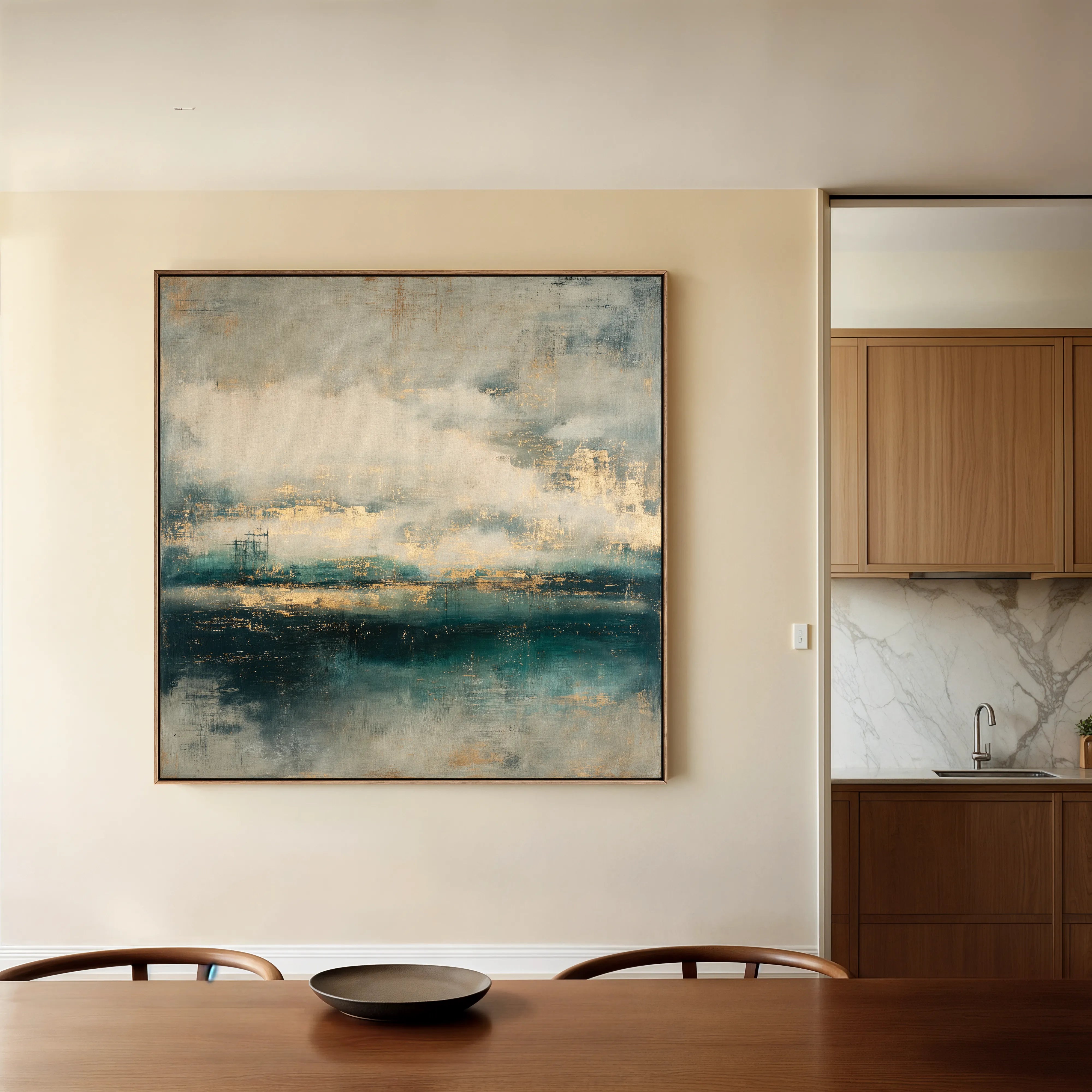 Abstract 778 Canvas Art 16" x 16" / 40 x 40 cm / Black