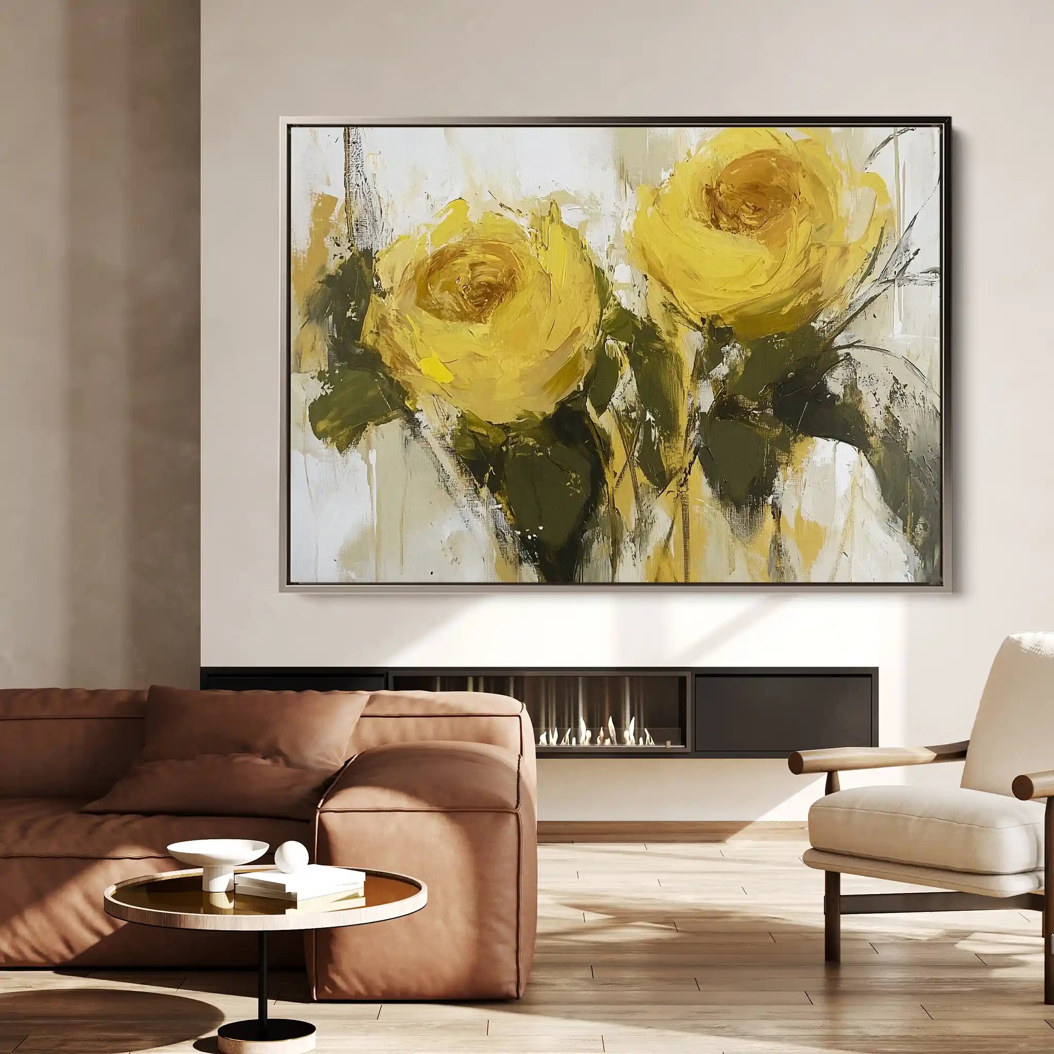 Floral 778 Canvas Art 60 x 40 cm / Black