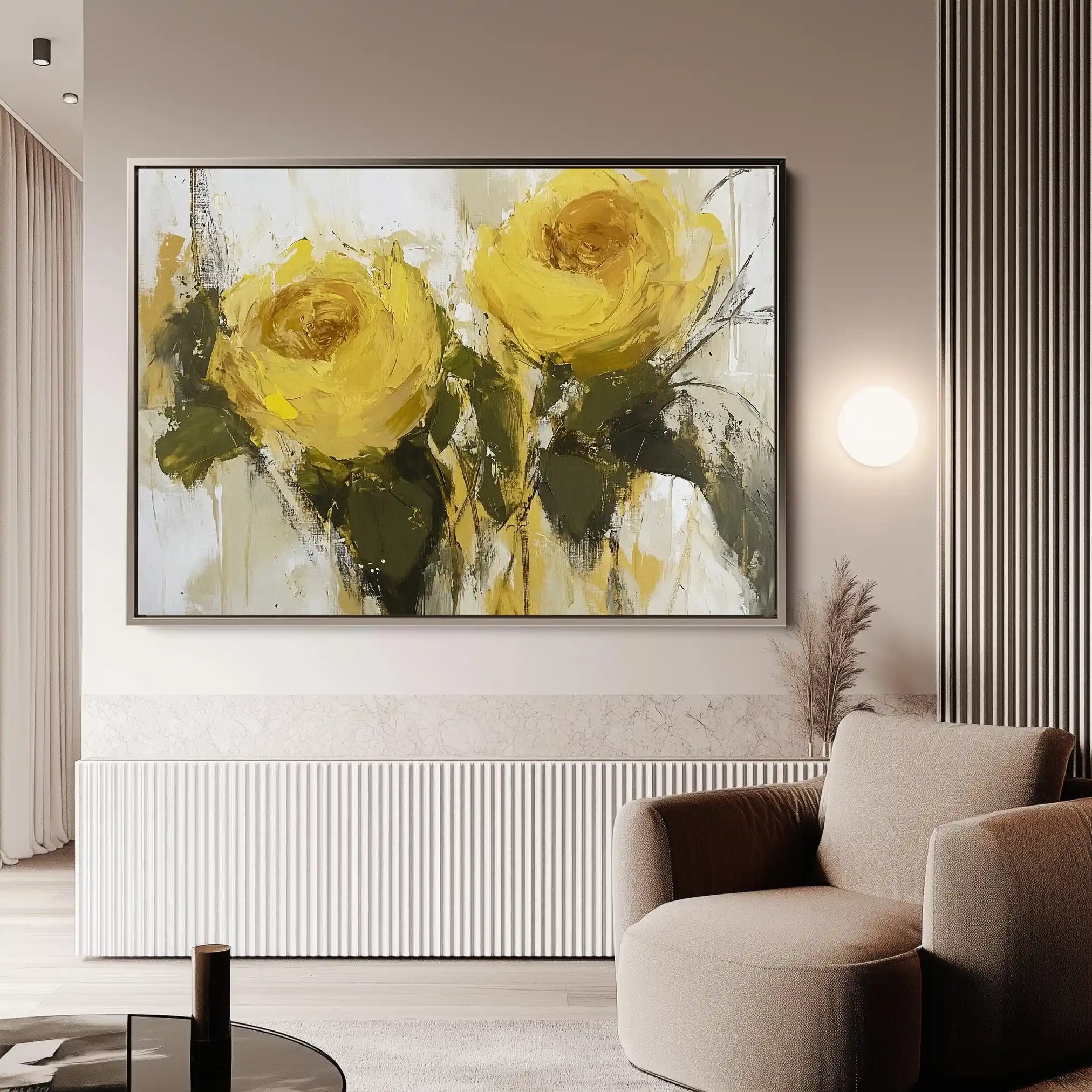 Floral 778 Canvas Art 60 x 40 cm / Black