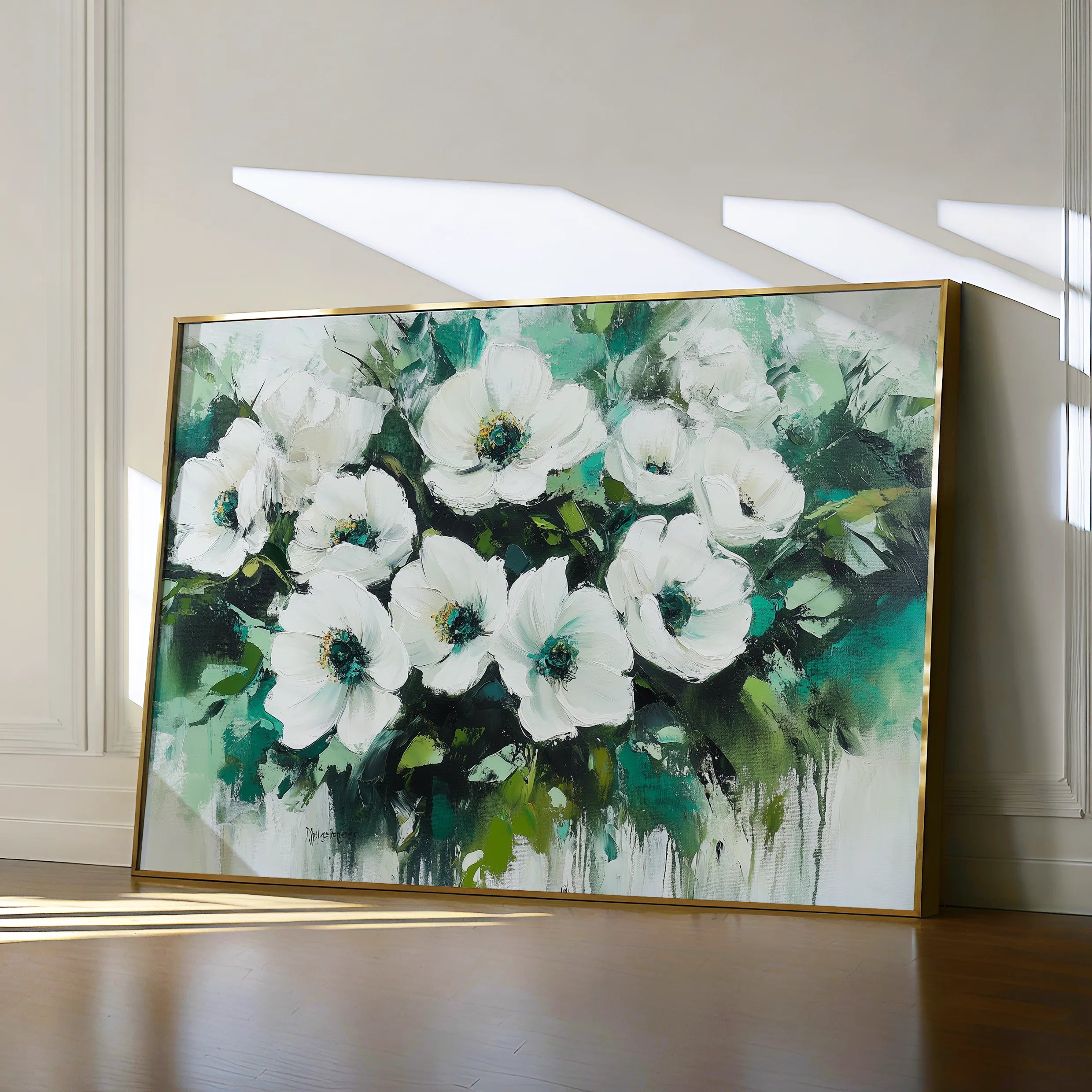 Floral 780 Canvas Art 18" x 24" / 45 x 60 cm / Black