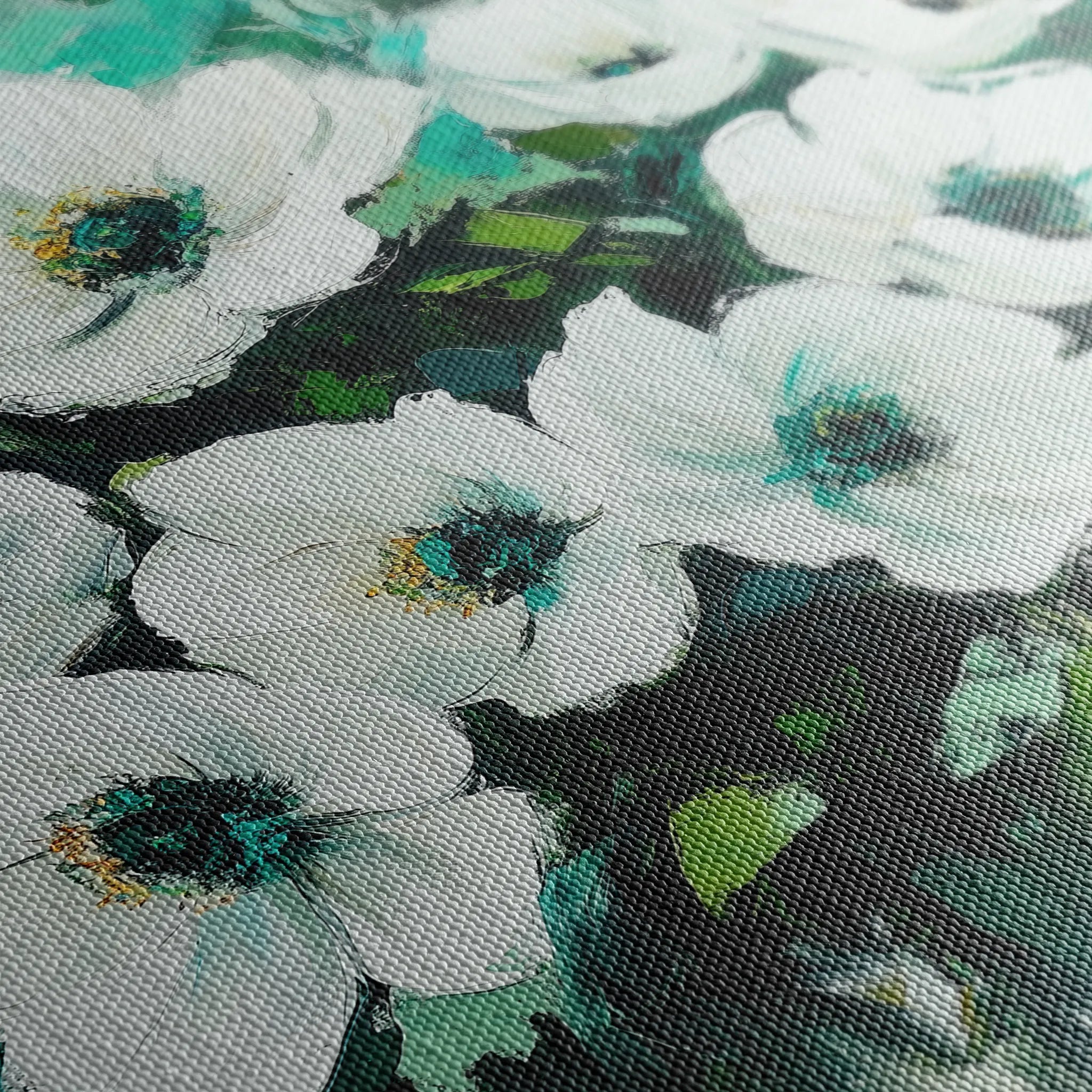 Floral 780 Canvas Art 18" x 24" / 45 x 60 cm / Black