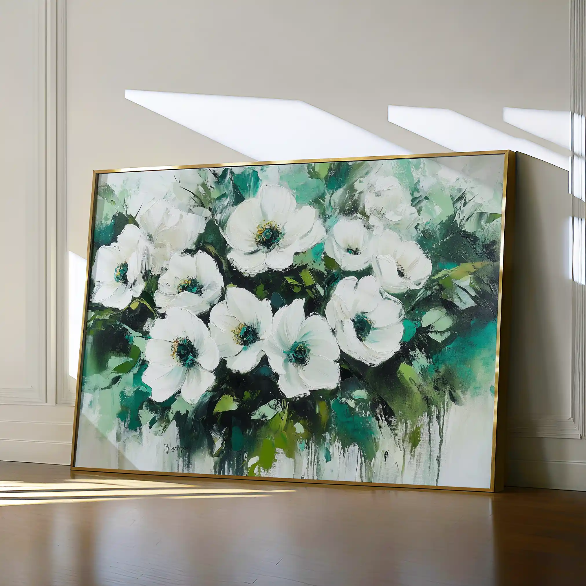 Floral 780 Canvas Art 60 x 40 cm / Black