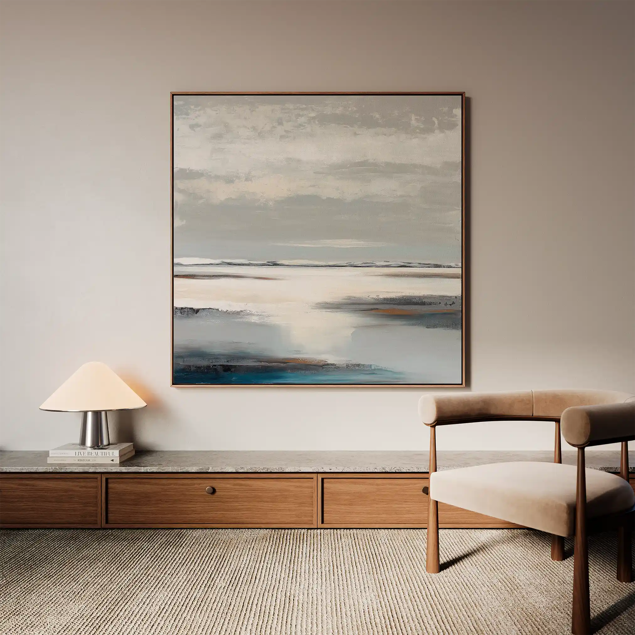 Abstract 781 Canvas Art 16" x 16" / 40 x 40 cm / Black