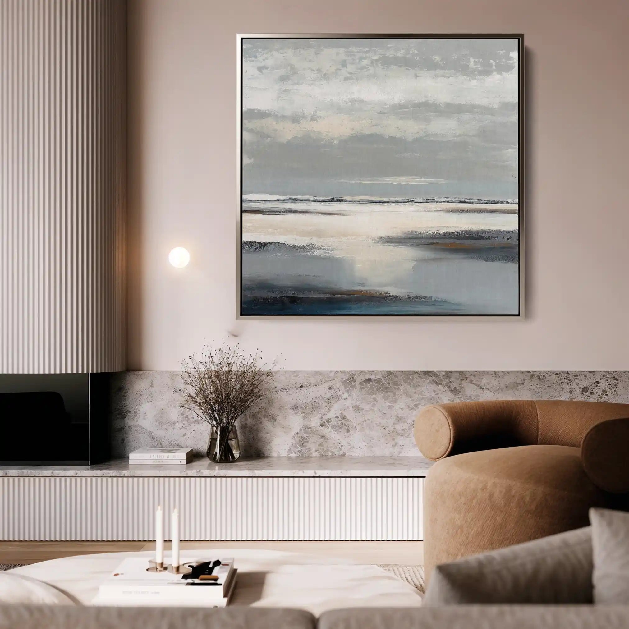 Abstract 781 Canvas Art 16" x 16" / 40 x 40 cm / Black