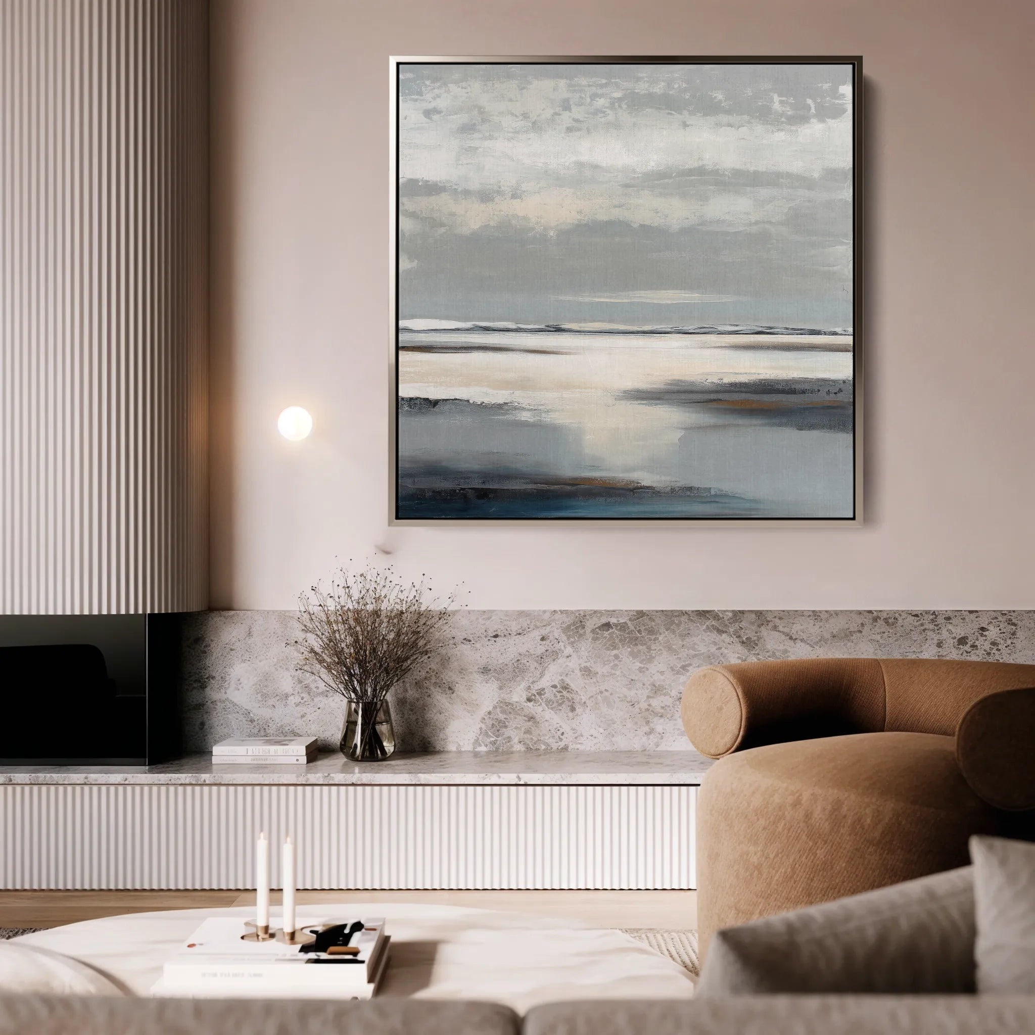 Abstract 781 Canvas Art 16" x 16" / 40 x 40 cm / Black