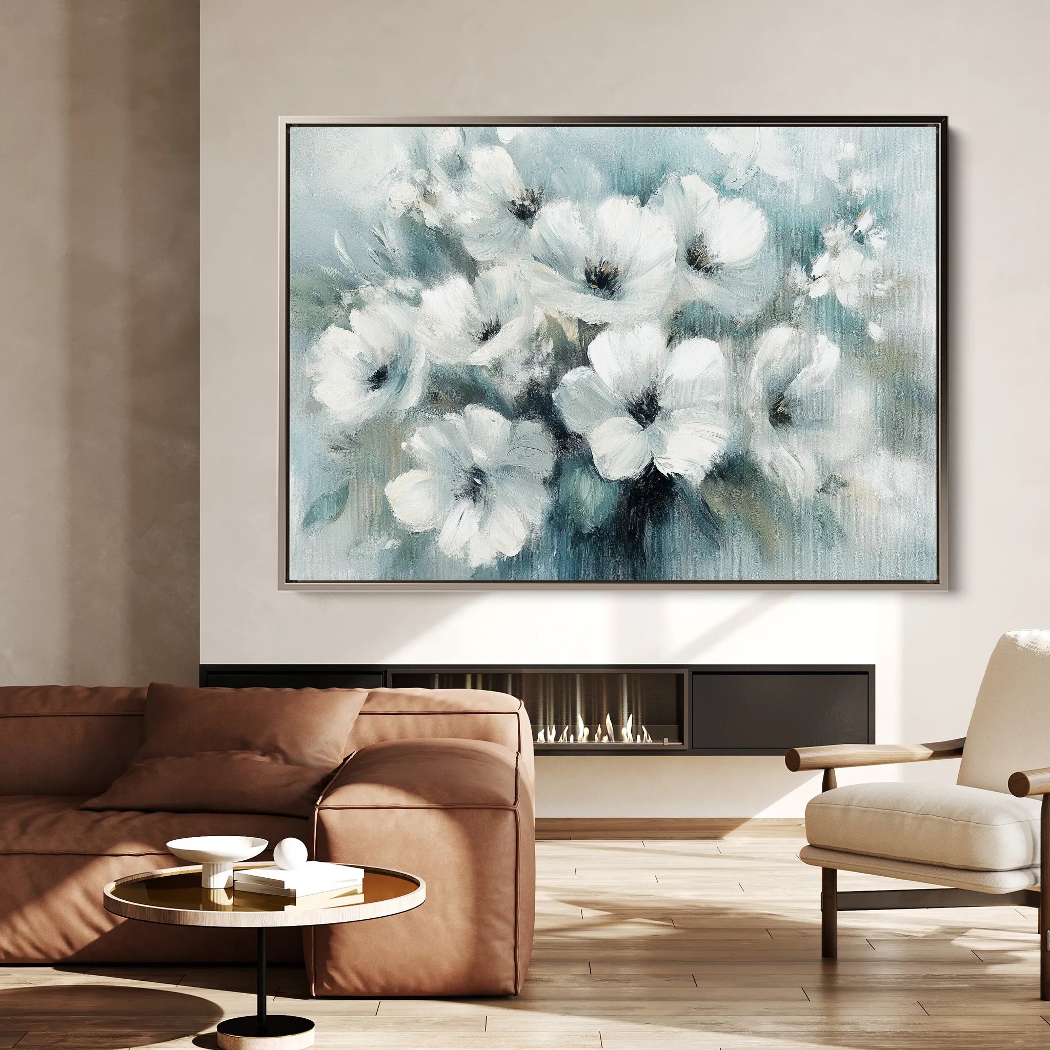 Floral 781 Canvas Art 18" x 24" / 45 x 60 cm / Black