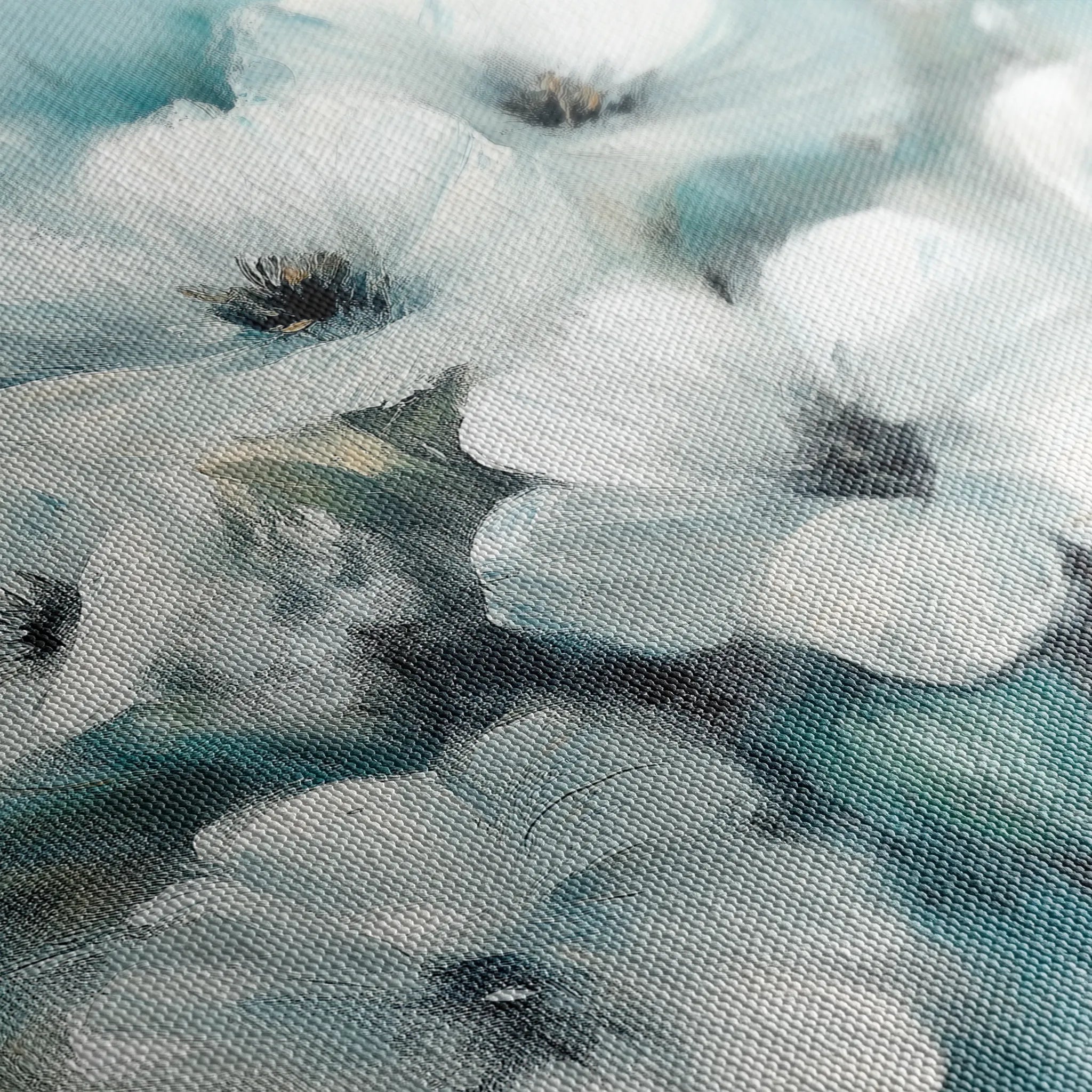 Floral 781 Canvas Art 18" x 24" / 45 x 60 cm / Black