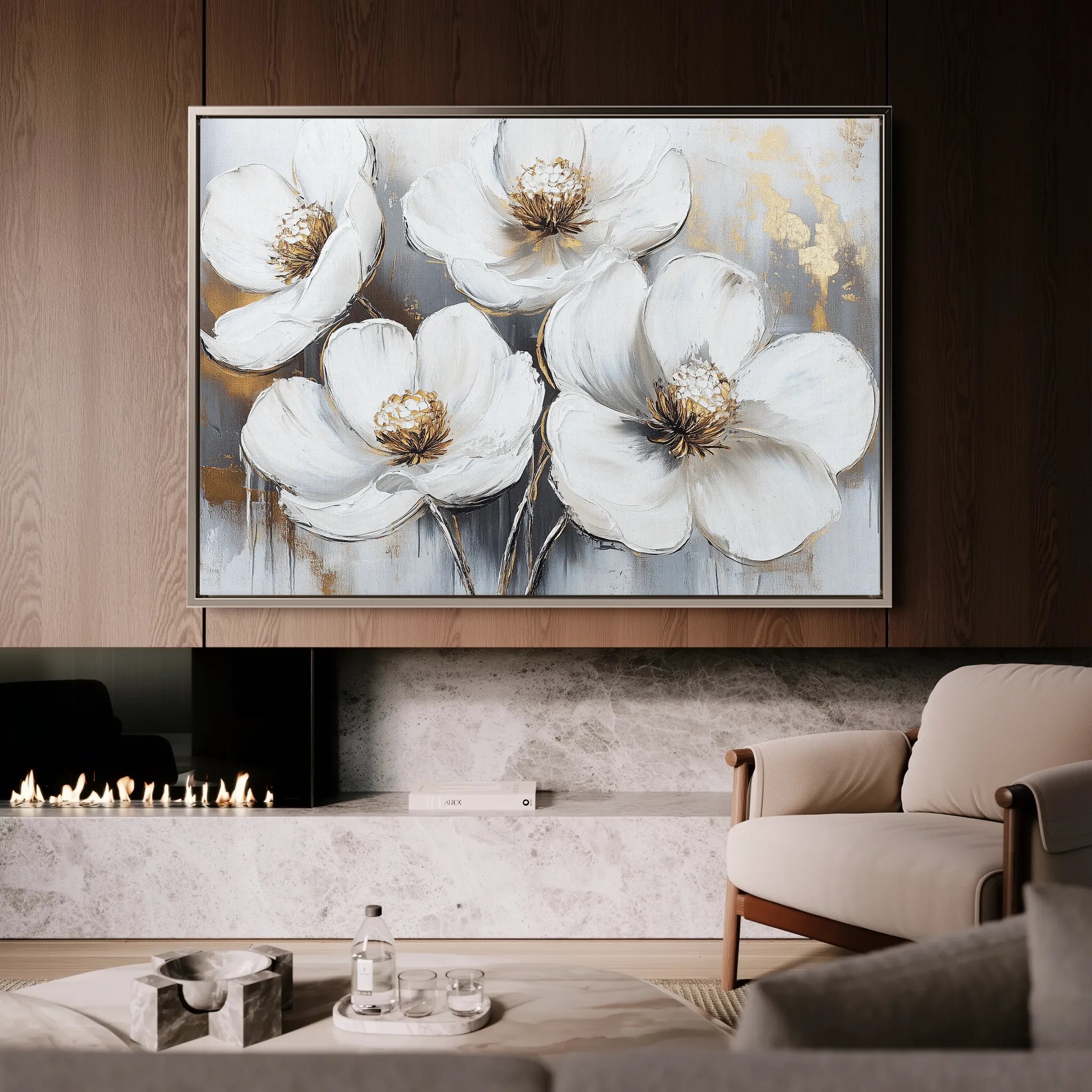 Floral 783 Canvas Art 18" x 24" / 45 x 60 cm / Black