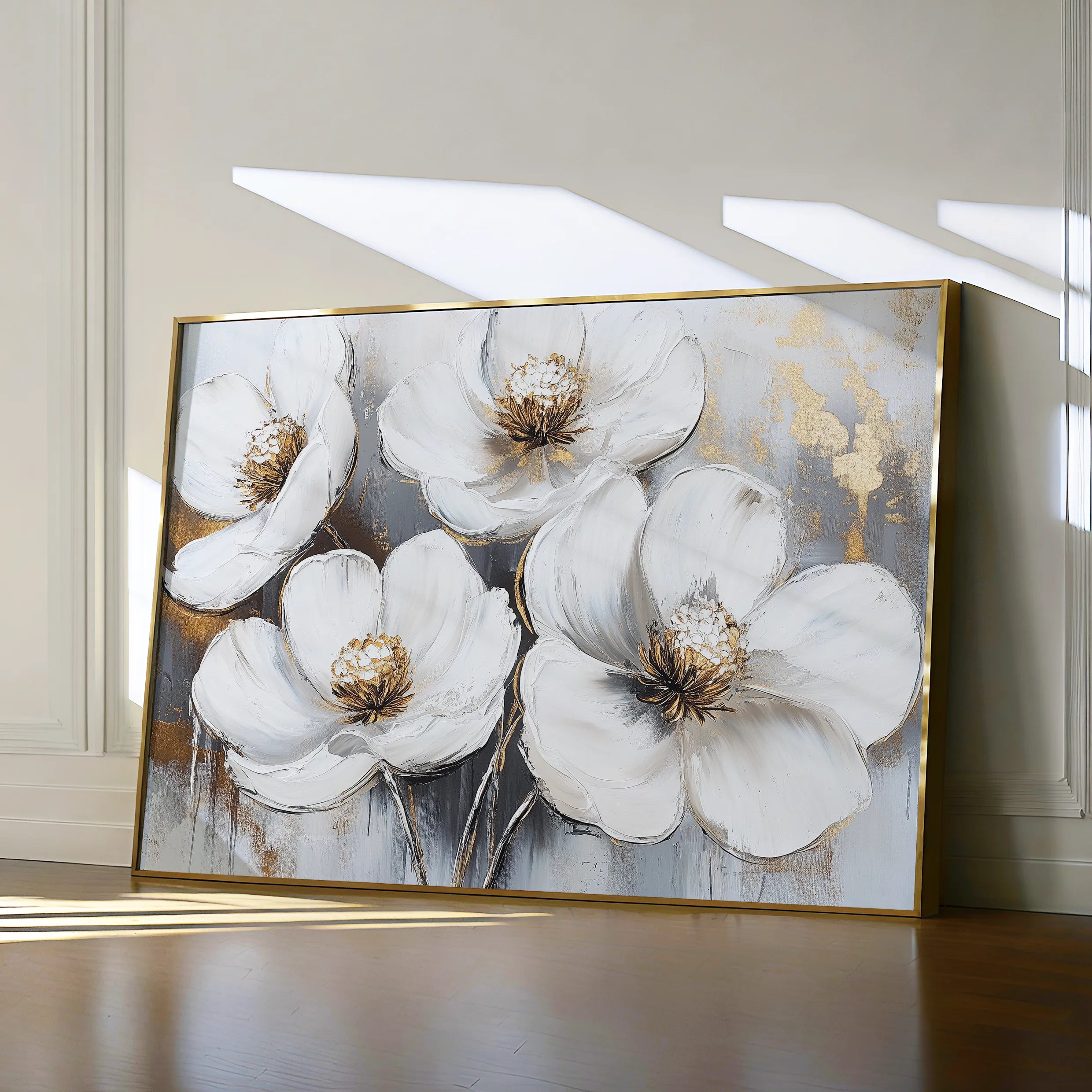 Floral 783 Canvas Art 18" x 24" / 45 x 60 cm / Black