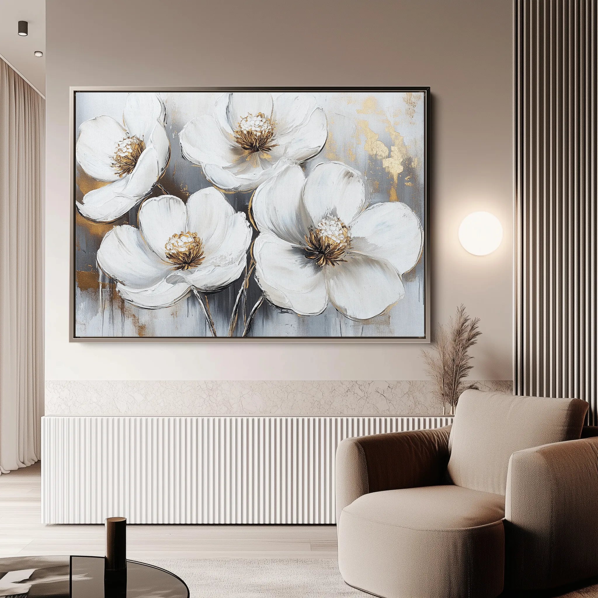 Floral 783 Canvas Art 18" x 24" / 45 x 60 cm / Black