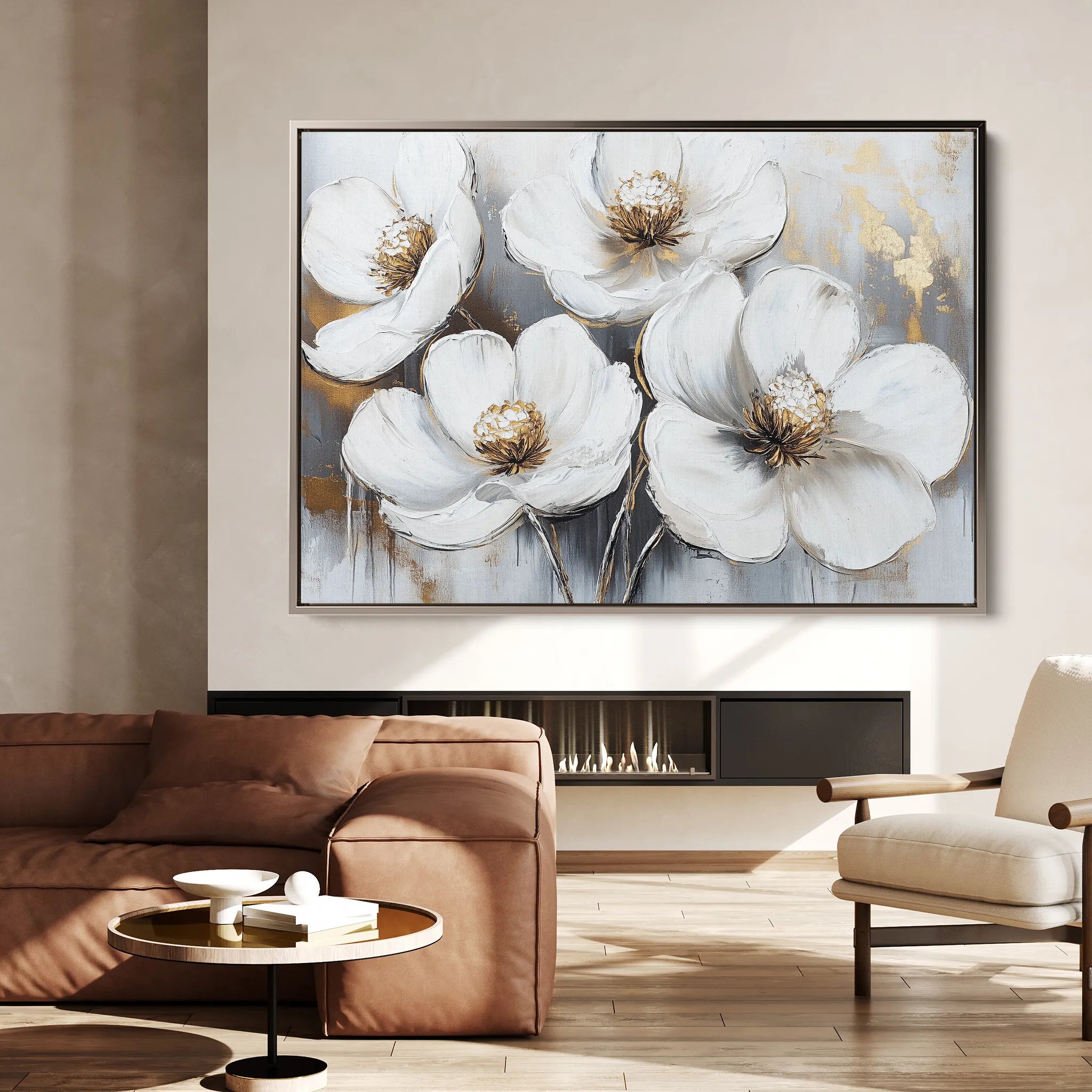 Floral 783 Canvas Art 18" x 24" / 45 x 60 cm / Black
