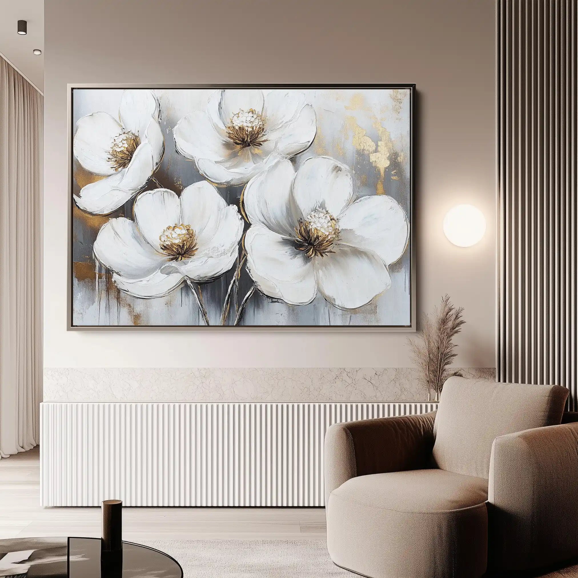 Floral 783 Canvas Art 60 x 40 cm / Black