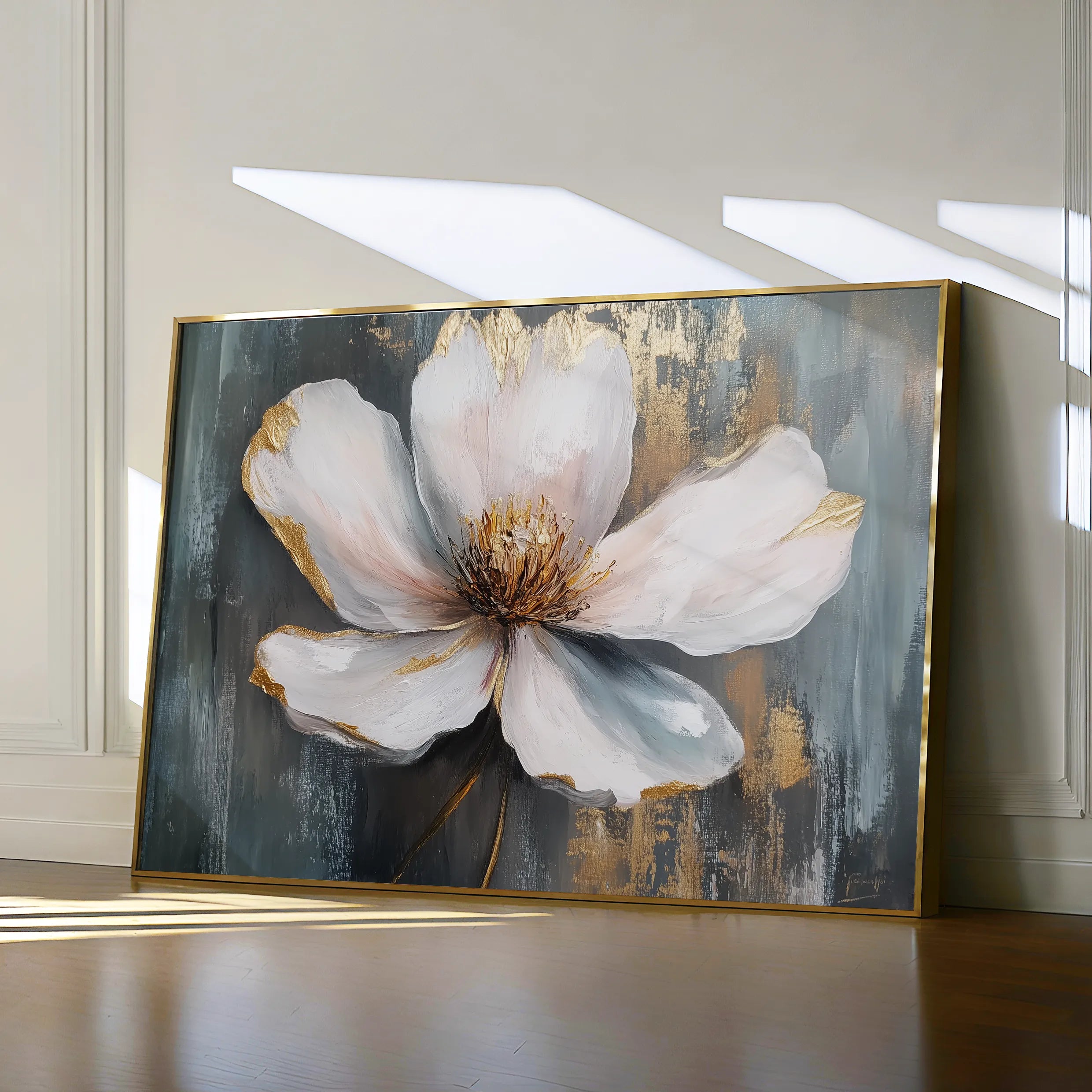 Floral 784 Canvas Art 18" x 24" / 45 x 60 cm / Black