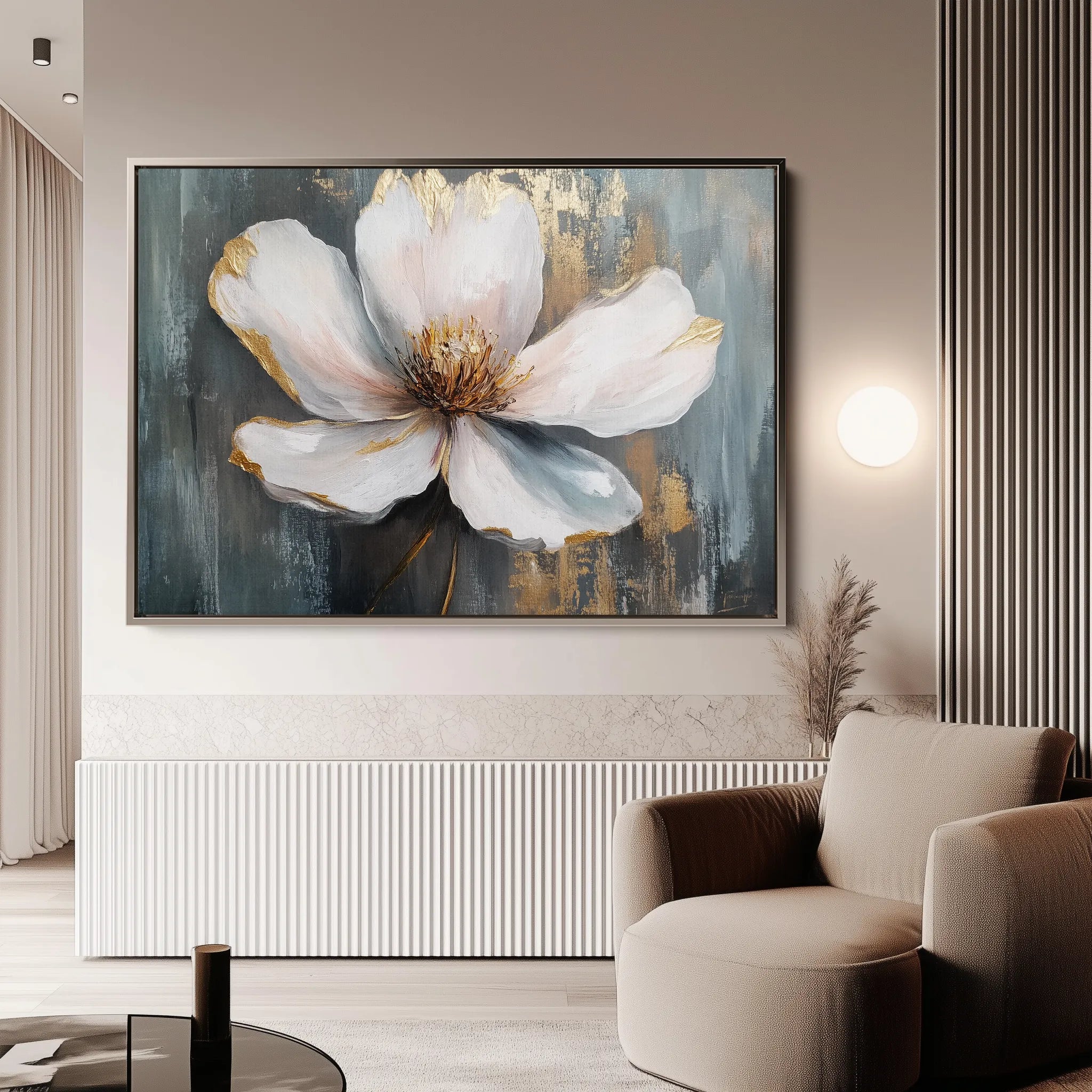 Floral 784 Canvas Art 18" x 24" / 45 x 60 cm / Black