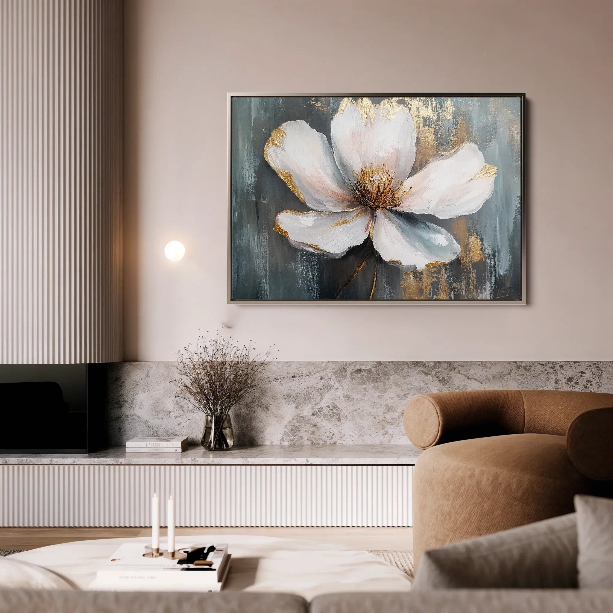 Floral 784 Canvas Art 18" x 24" / 45 x 60 cm / Black