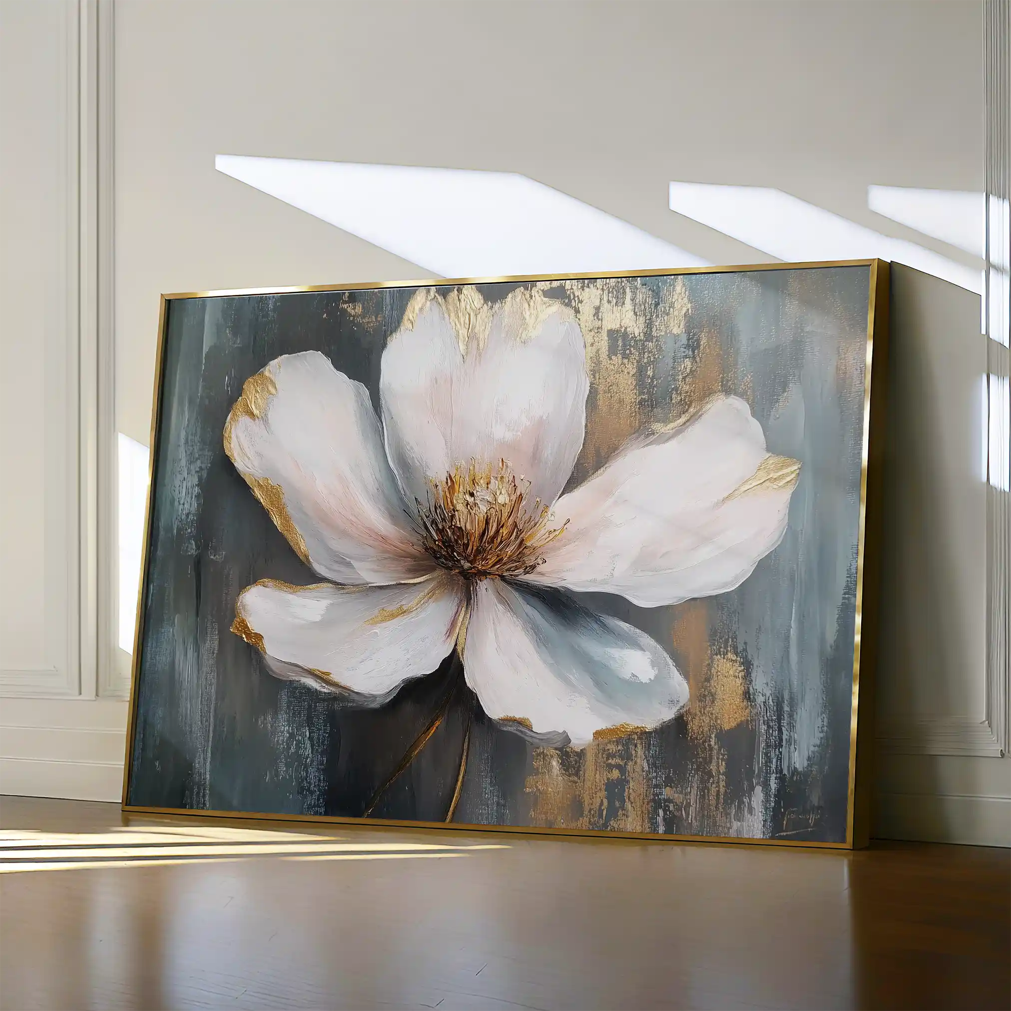 Floral 784 Canvas Art 60 x 40 cm / Black