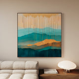 Abstract 785 Canvas Art 16" x 16" / 40 x 40 cm / Black