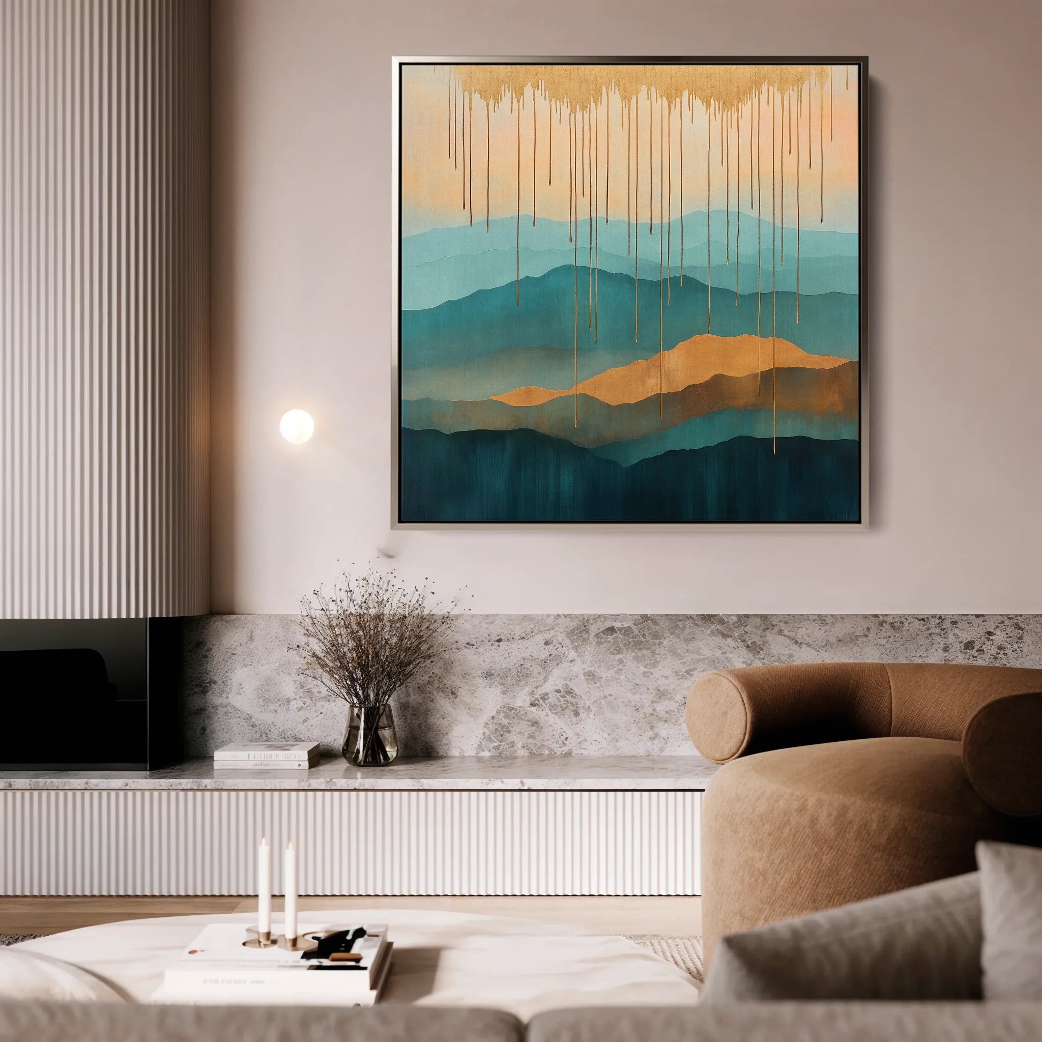 Abstract 785 Canvas Art 16" x 16" / 40 x 40 cm / Black