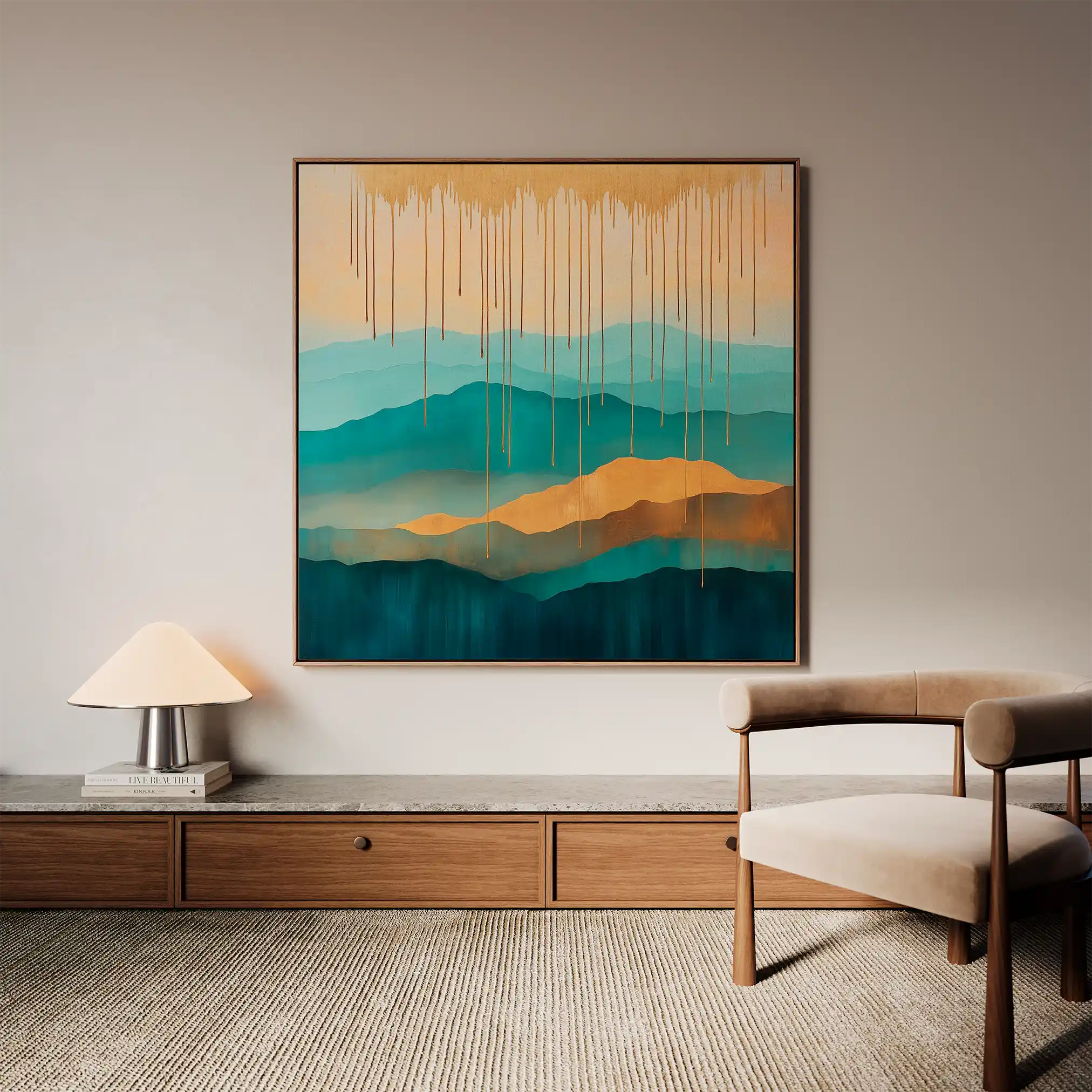 Abstract 785 Canvas Art 60 x 60 cm / Black