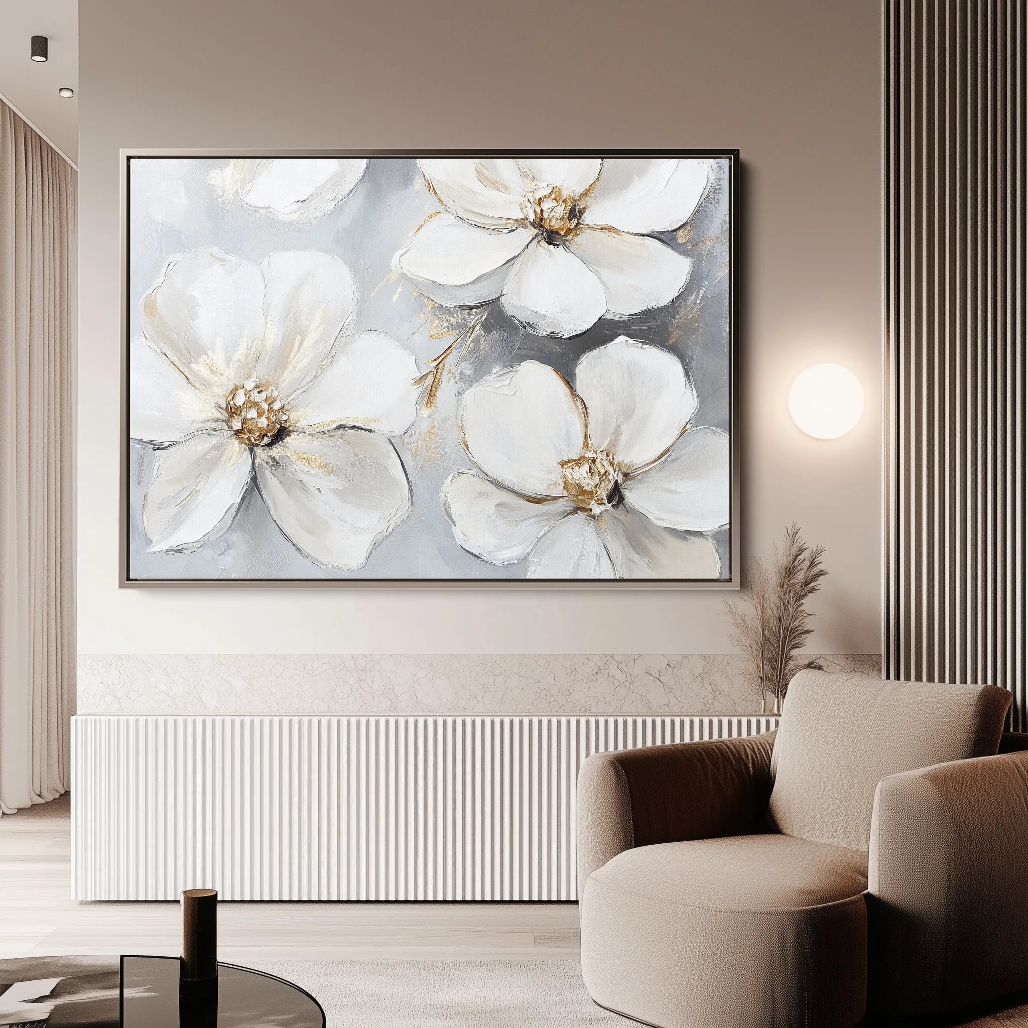 Floral 785 Canvas Art 18" x 24" / 45 x 60 cm / Black