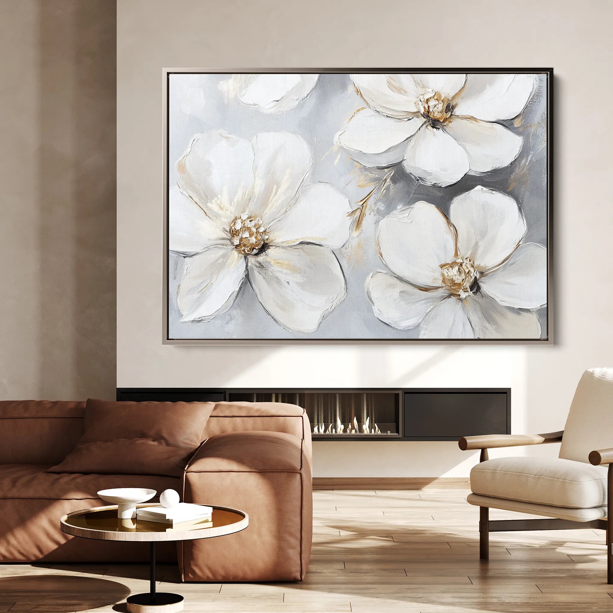 Floral 785 Canvas Art 18" x 24" / 45 x 60 cm / Black