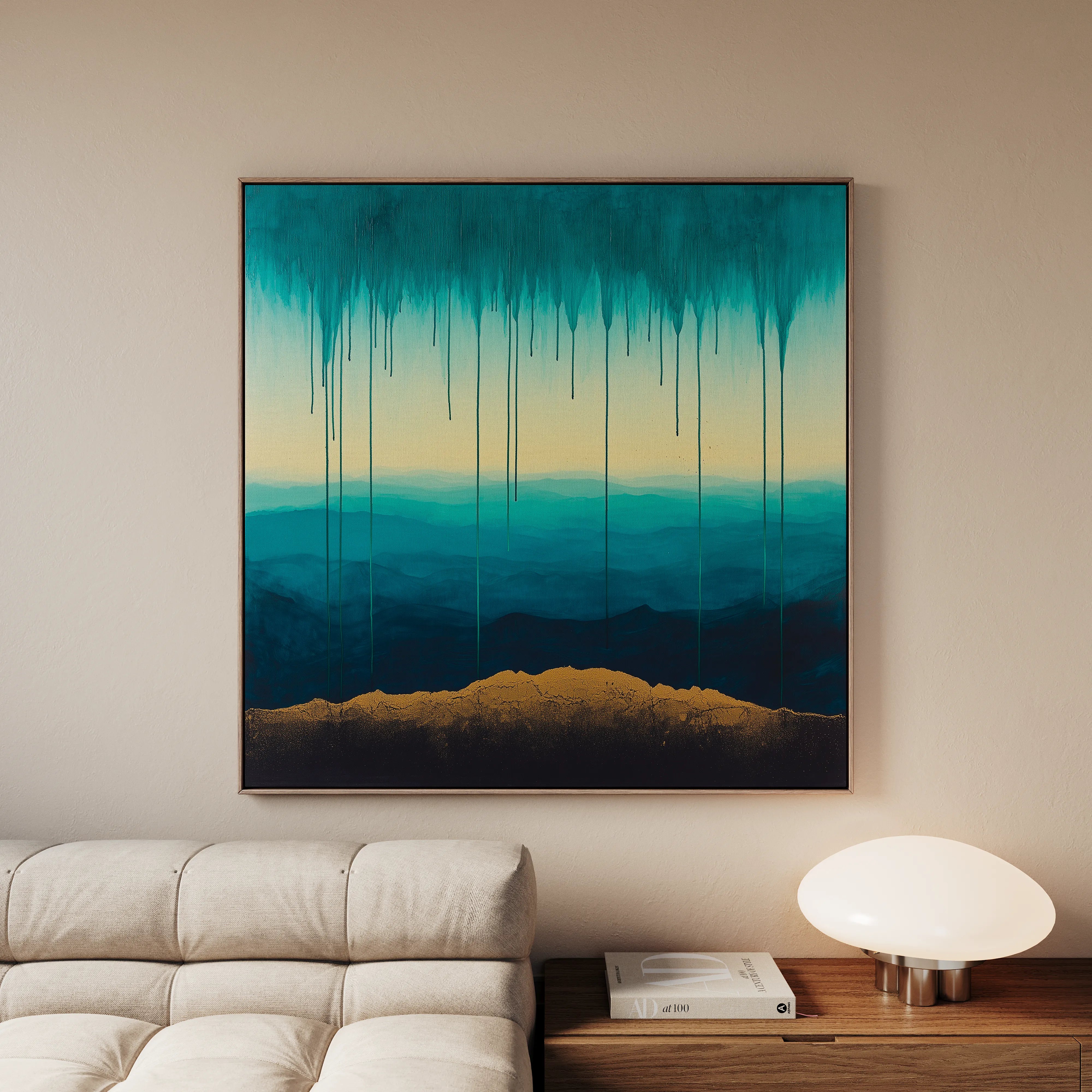 Abstract 786 Canvas Art 16" x 16" / 40 x 40 cm / Black